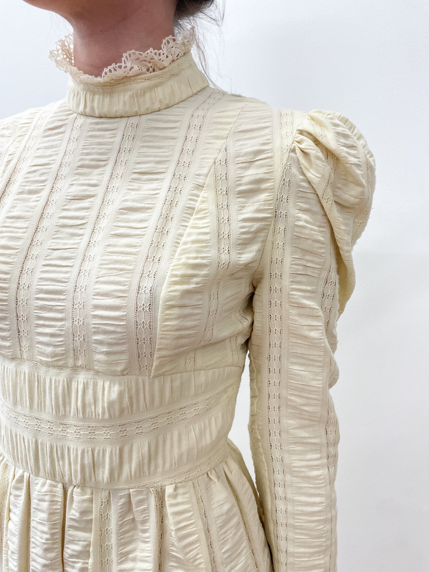 1970's Vintage Ivory Prairie Maxi Dress