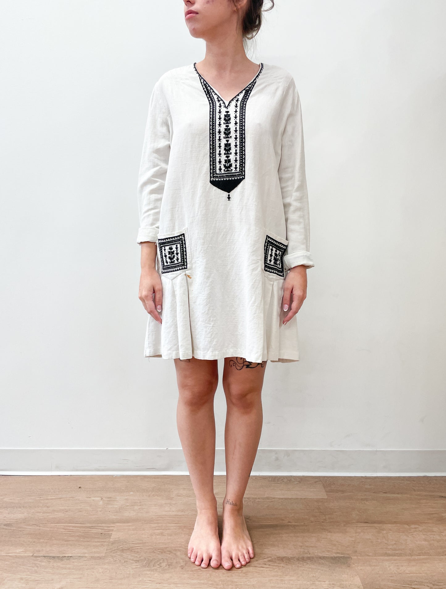 1920s Vintage Cotton Drop Waist Dress