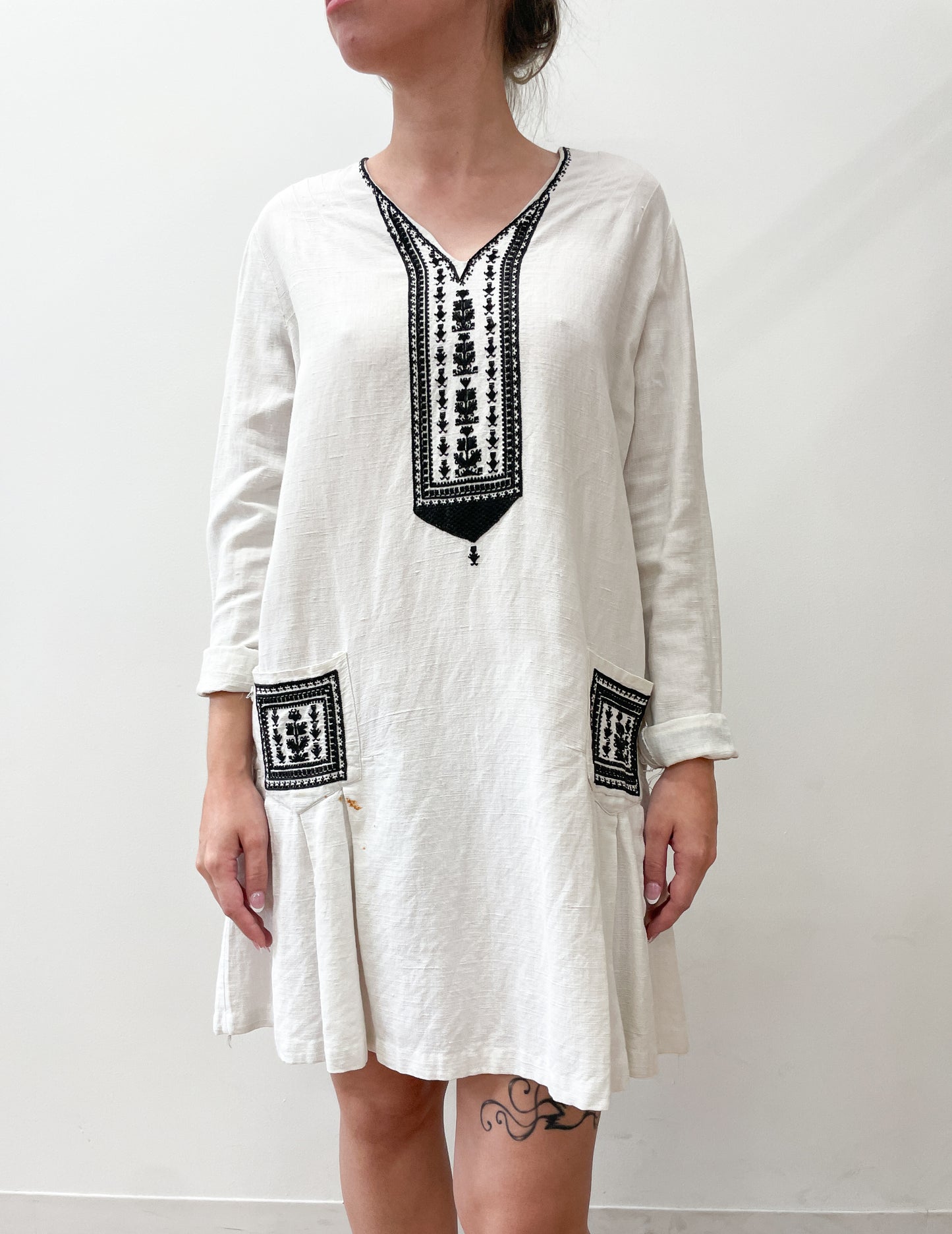 1920s Vintage Cotton Drop Waist Dress