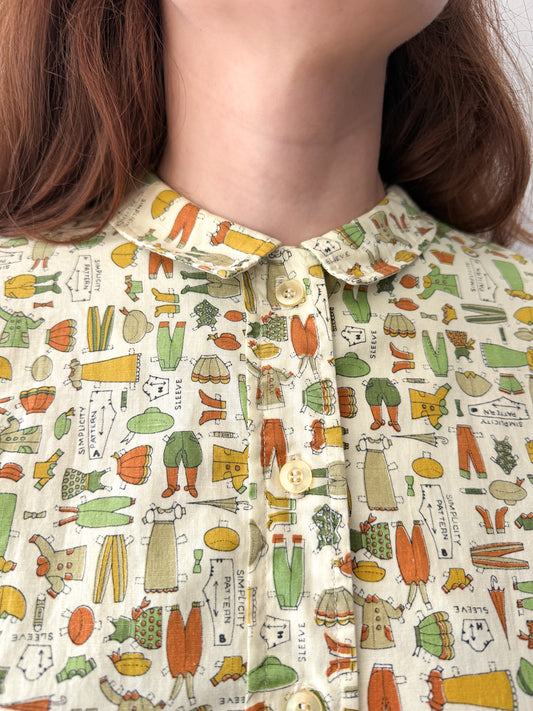 1960s Vintage Sewing Pattern Novelty Print Shift Dress