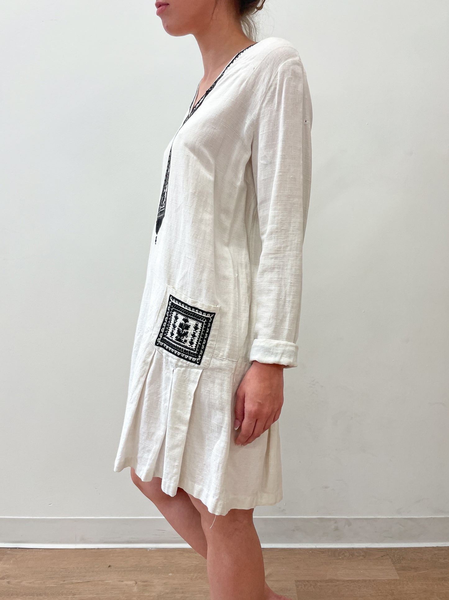 1920s Vintage Cotton Drop Waist Dress