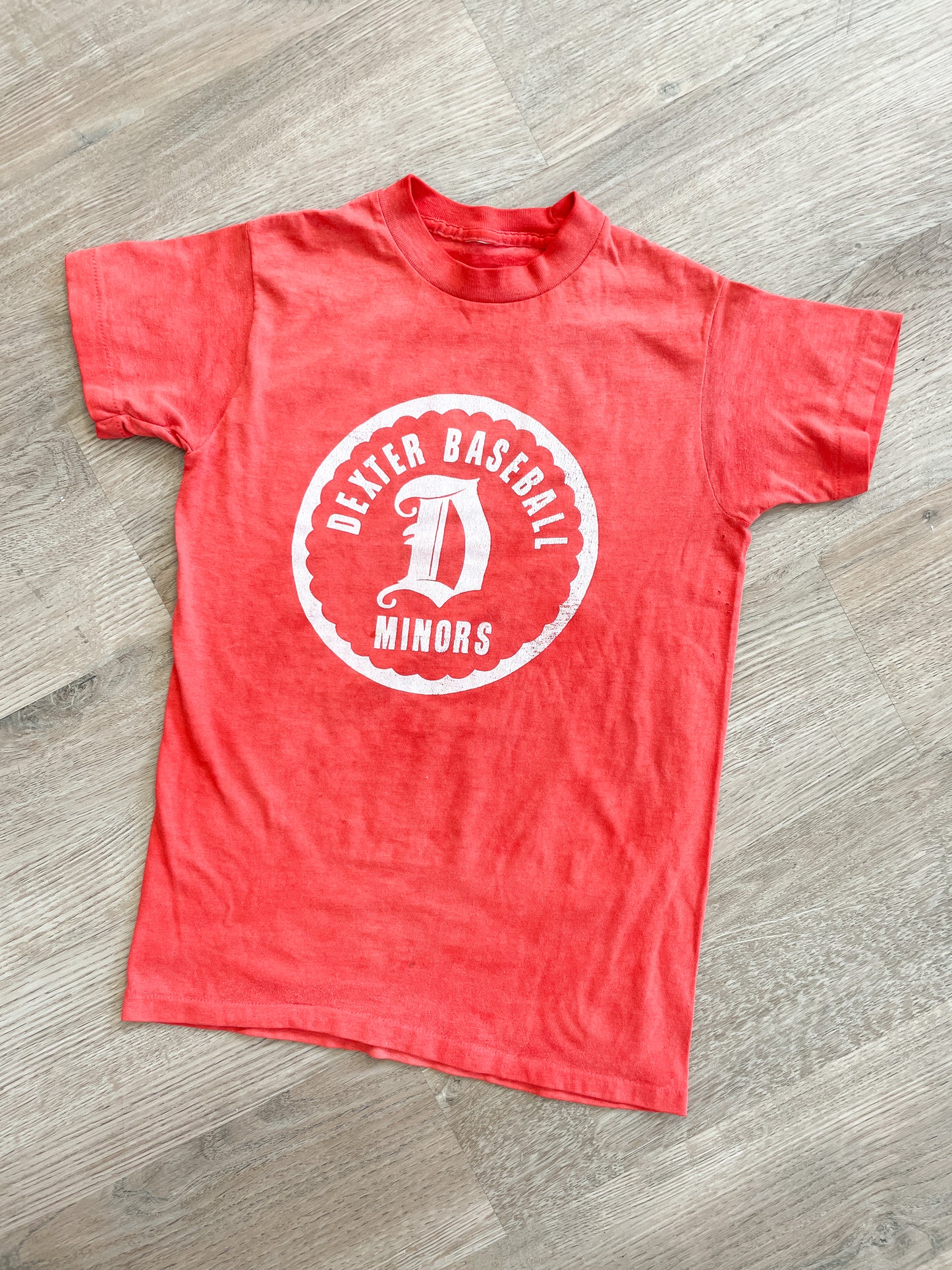1960s - 70s Vintage Dexter Baseball Major and Minor League Thrashed Kids Tee Shirts - Set of 3