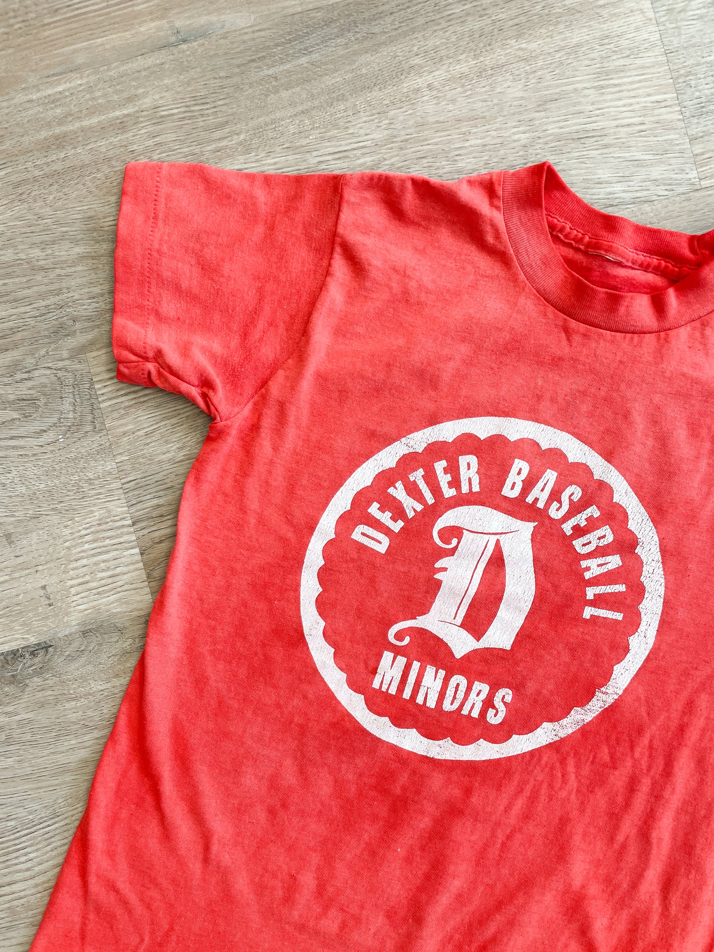 1960s - 70s Vintage Dexter Baseball Major and Minor League Thrashed Kids Tee Shirts - Set of 3