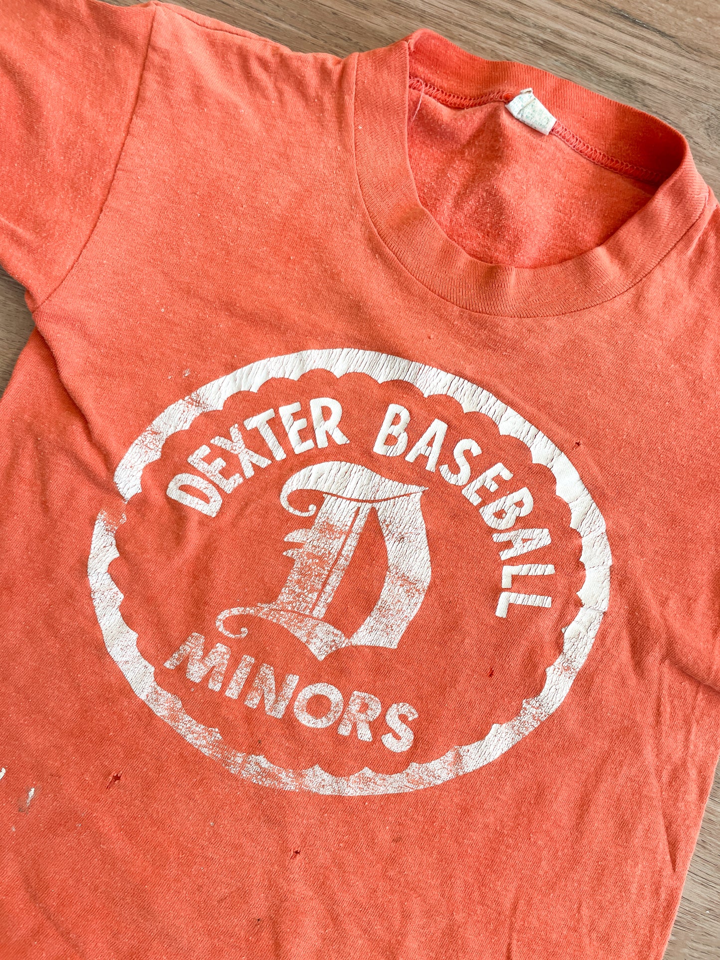 1960s - 70s Vintage Dexter Baseball Major and Minor League Thrashed Kids Tee Shirts - Set of 3
