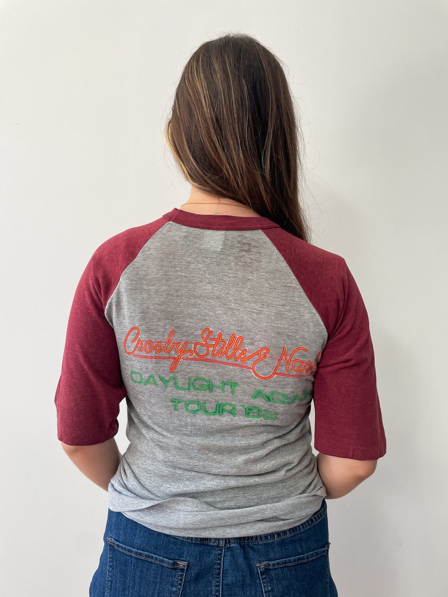 1982 Vintage Crosby, Stills, and Nash Daylight Again Tour Raglan Tee Shirt