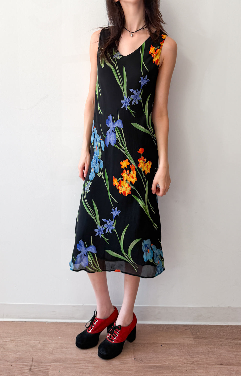 1990s maxi dress 90s Grunge Floral Maxi Dress