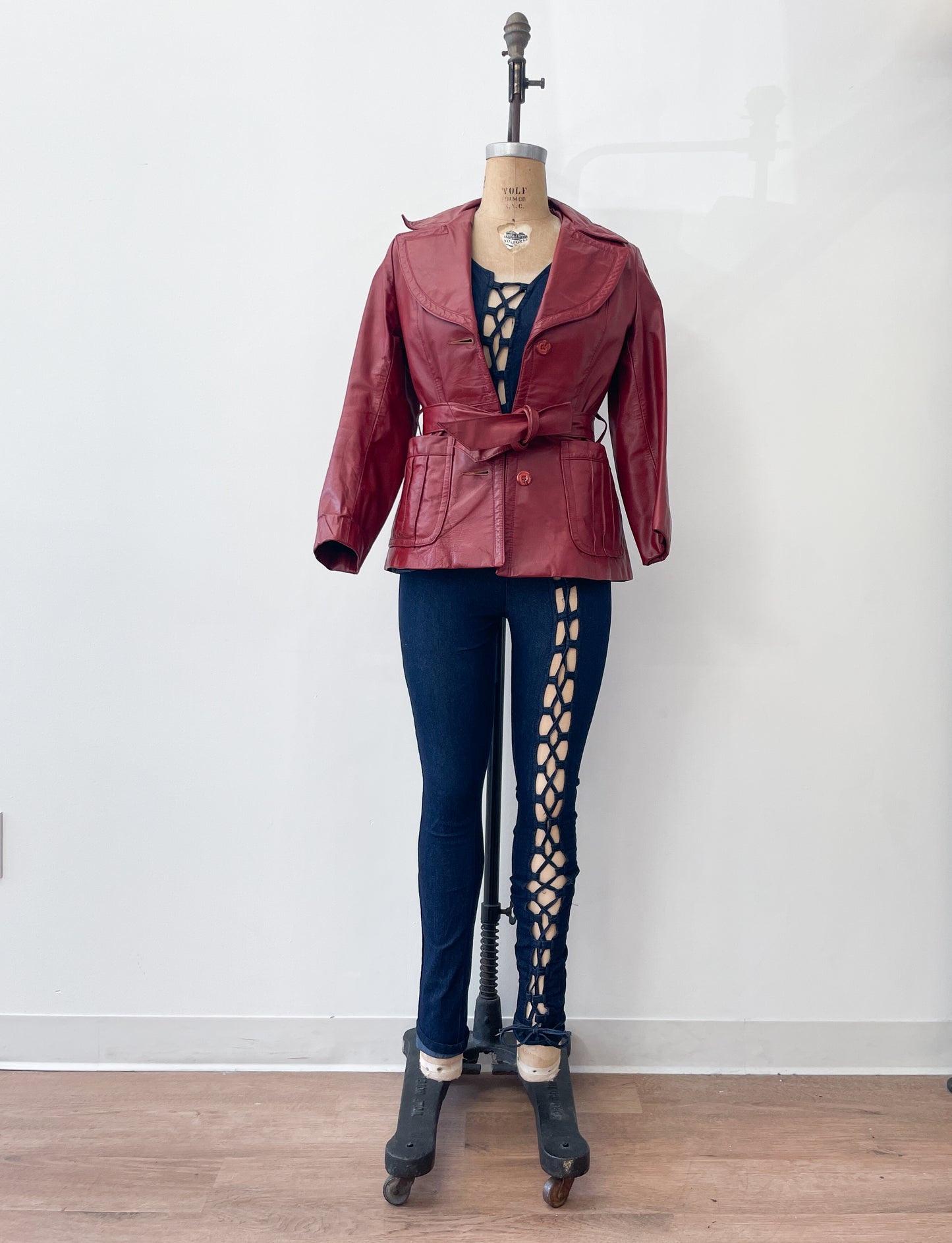 1970s Vintage Oxblood Burgundy Red Leather Jacket