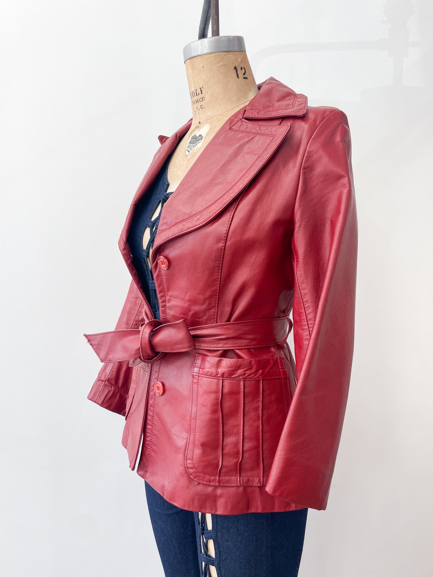 1970s Vintage Oxblood Burgundy Red Leather Jacket