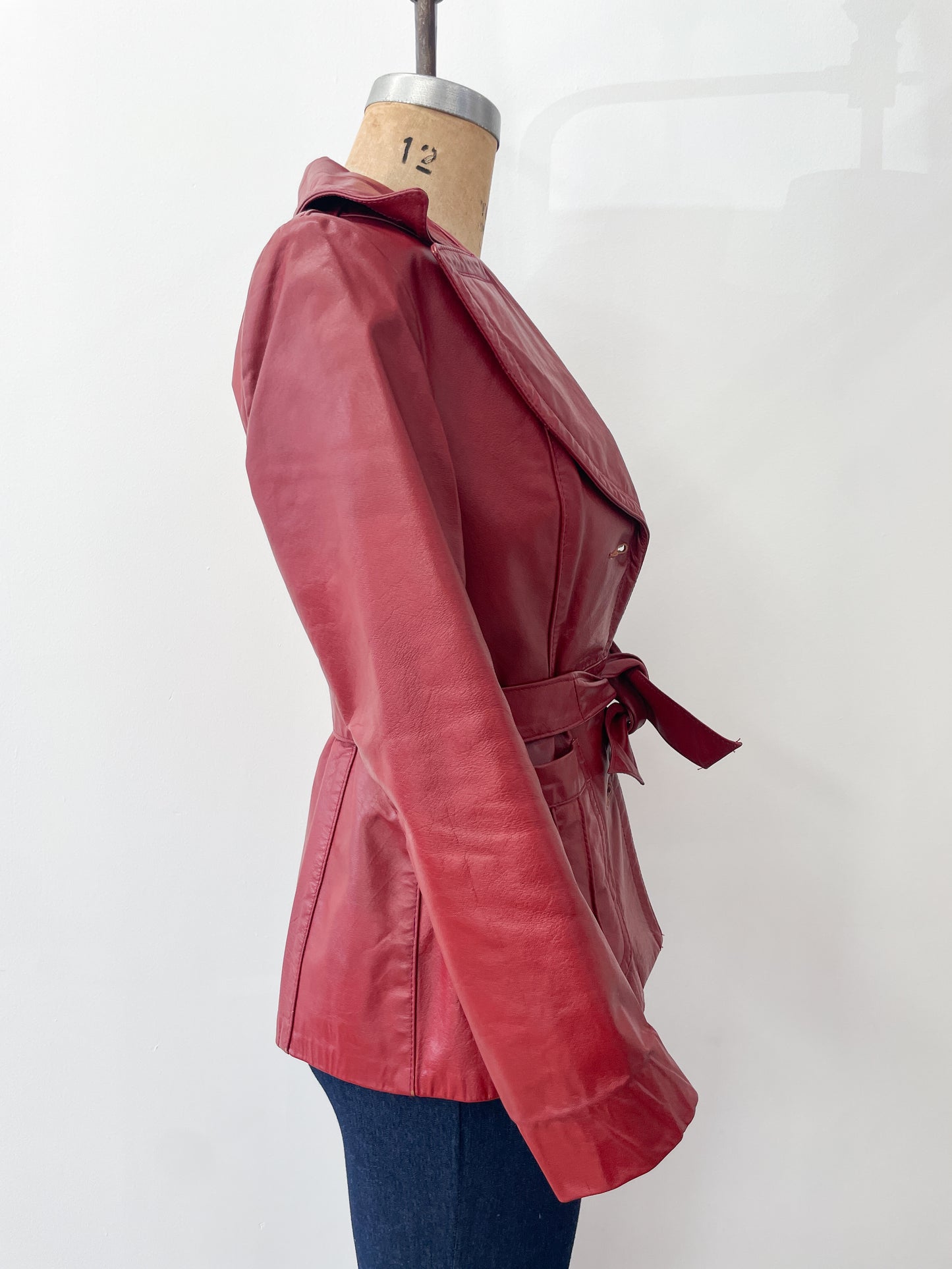 1970s Vintage Oxblood Burgundy Red Leather Jacket