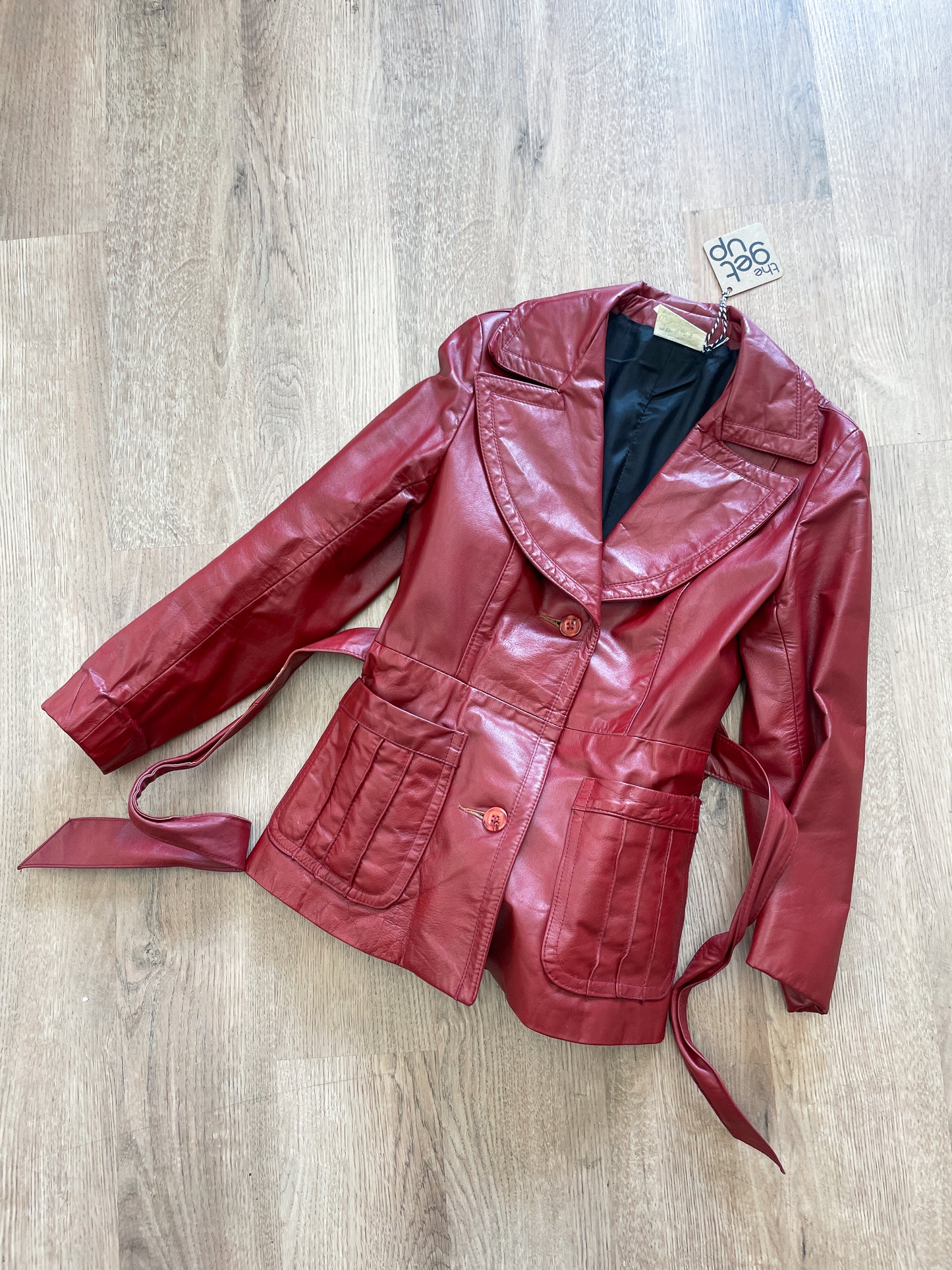 1970s Vintage Oxblood Burgundy Red Leather Jacket