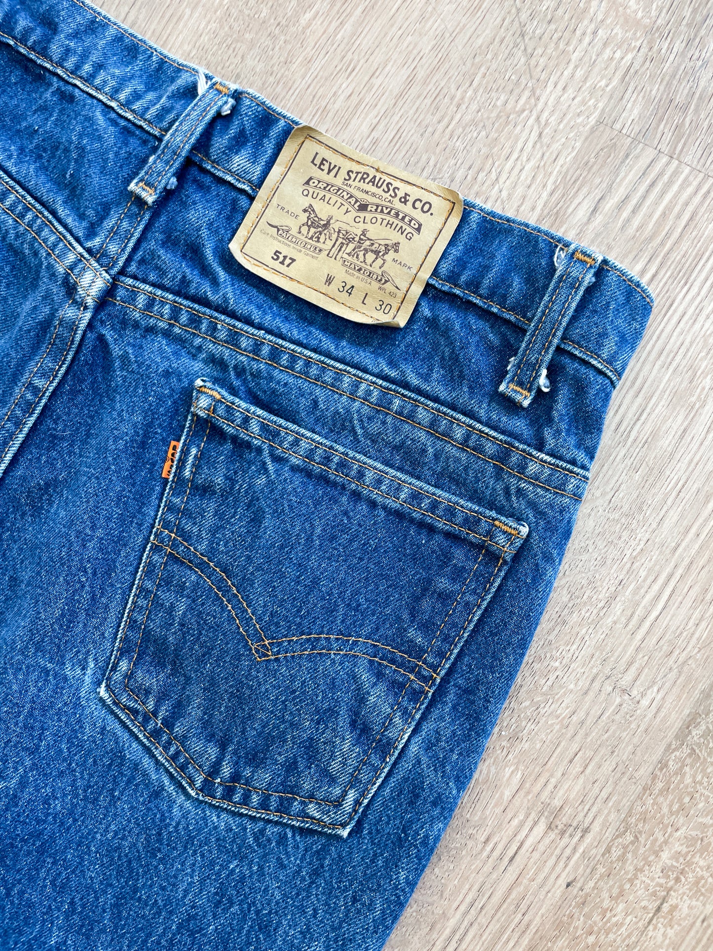 1980s Vintage Levi's Orange Tab 517 Jeans