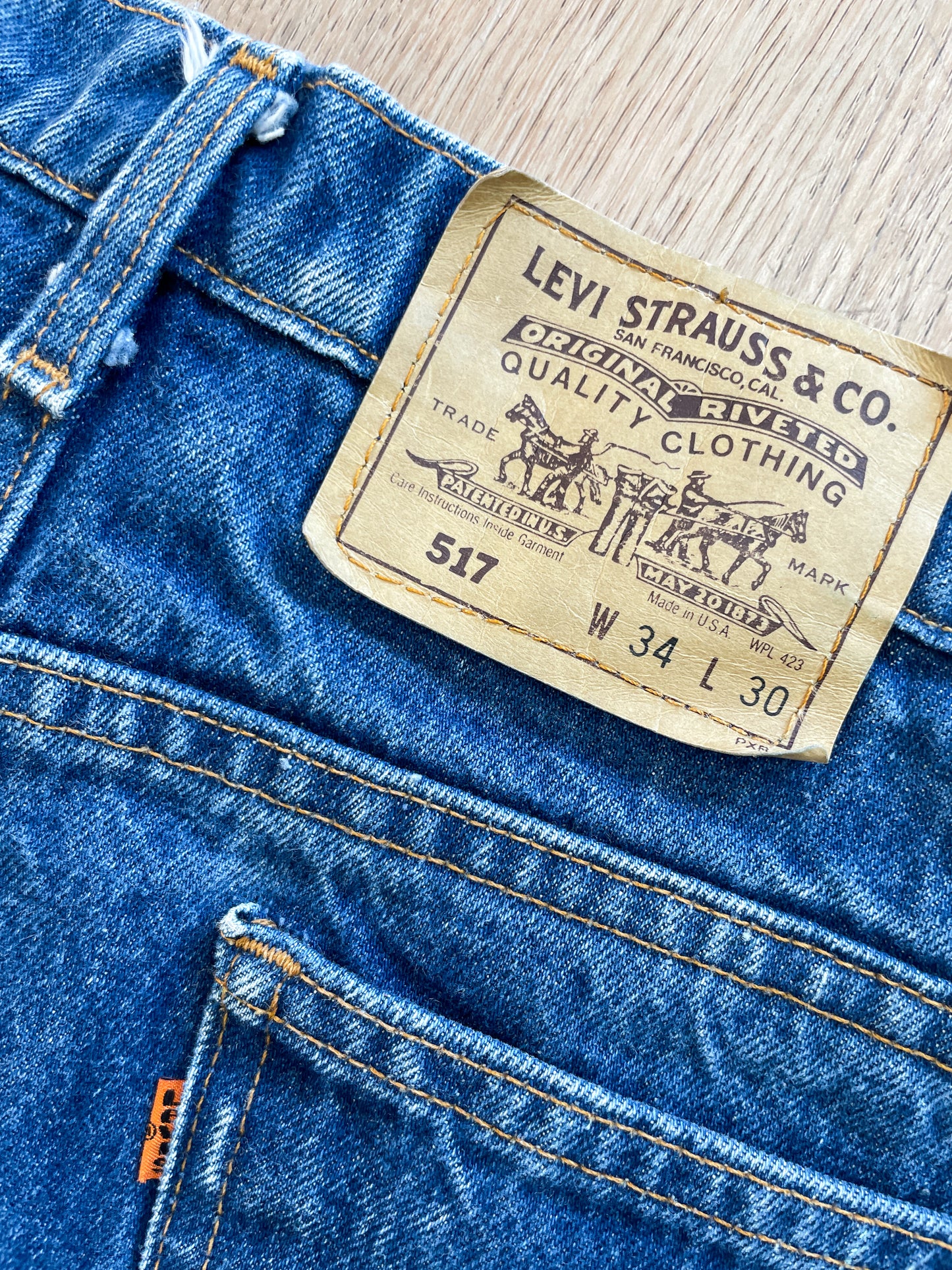1980s Vintage Levi's Orange Tab 517 Jeans