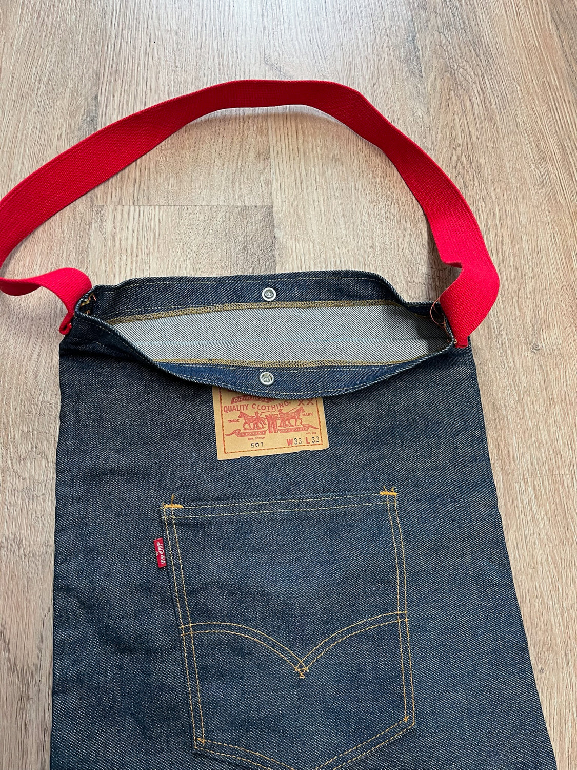 1960s Vintage RARE Levi's Big E Red Tab 501 Denim Tote Bag