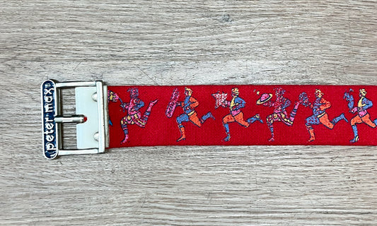 1960s - 70s Vintage Peter Max Red Canvas Cosmic Jump Belt