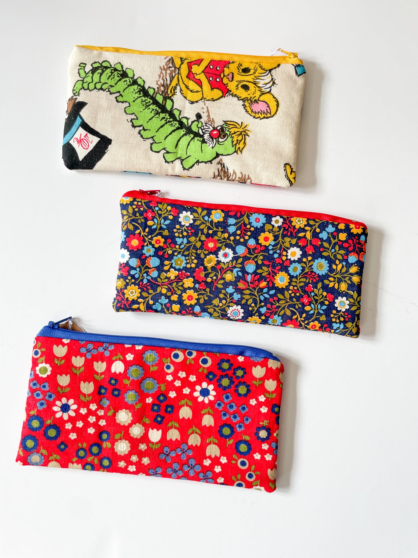 Handmade by us! Pencil Pouches of Vintage Fabric