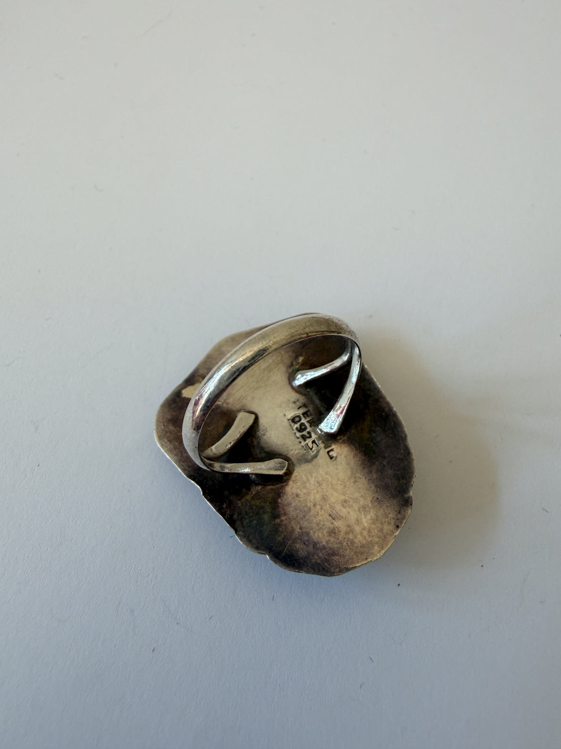 1990s Vintage Sterling & Milky White Agate Ring