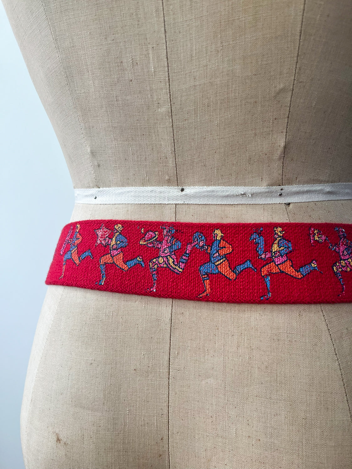 1960s - 70s Vintage Peter Max Red Canvas Cosmic Jump Belt