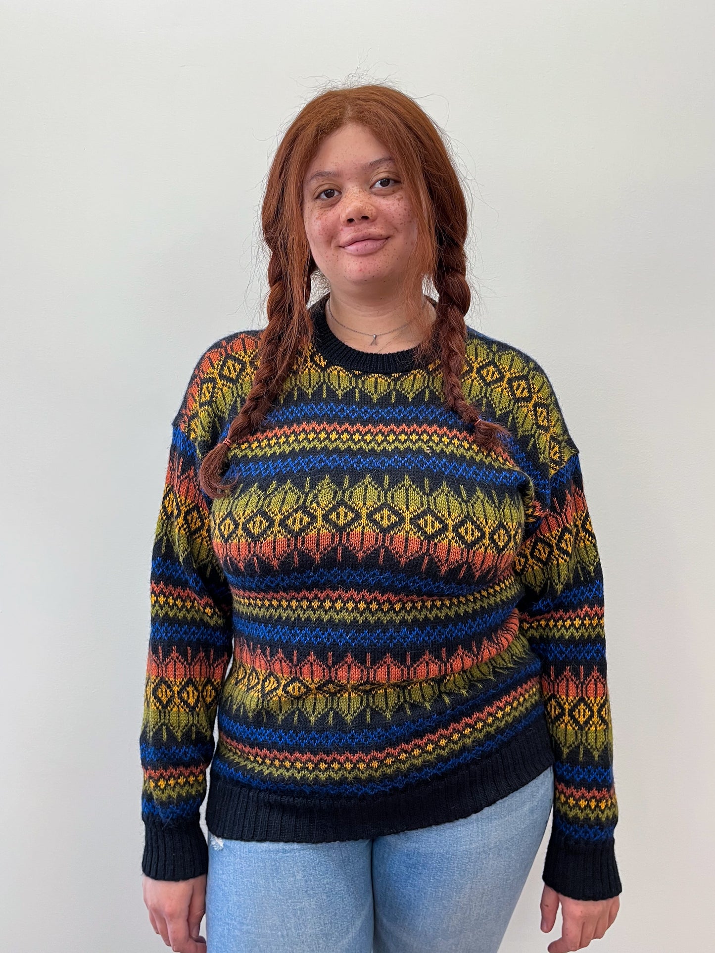 1980s Vintage Alpaca Knit Sweater Made in Peru