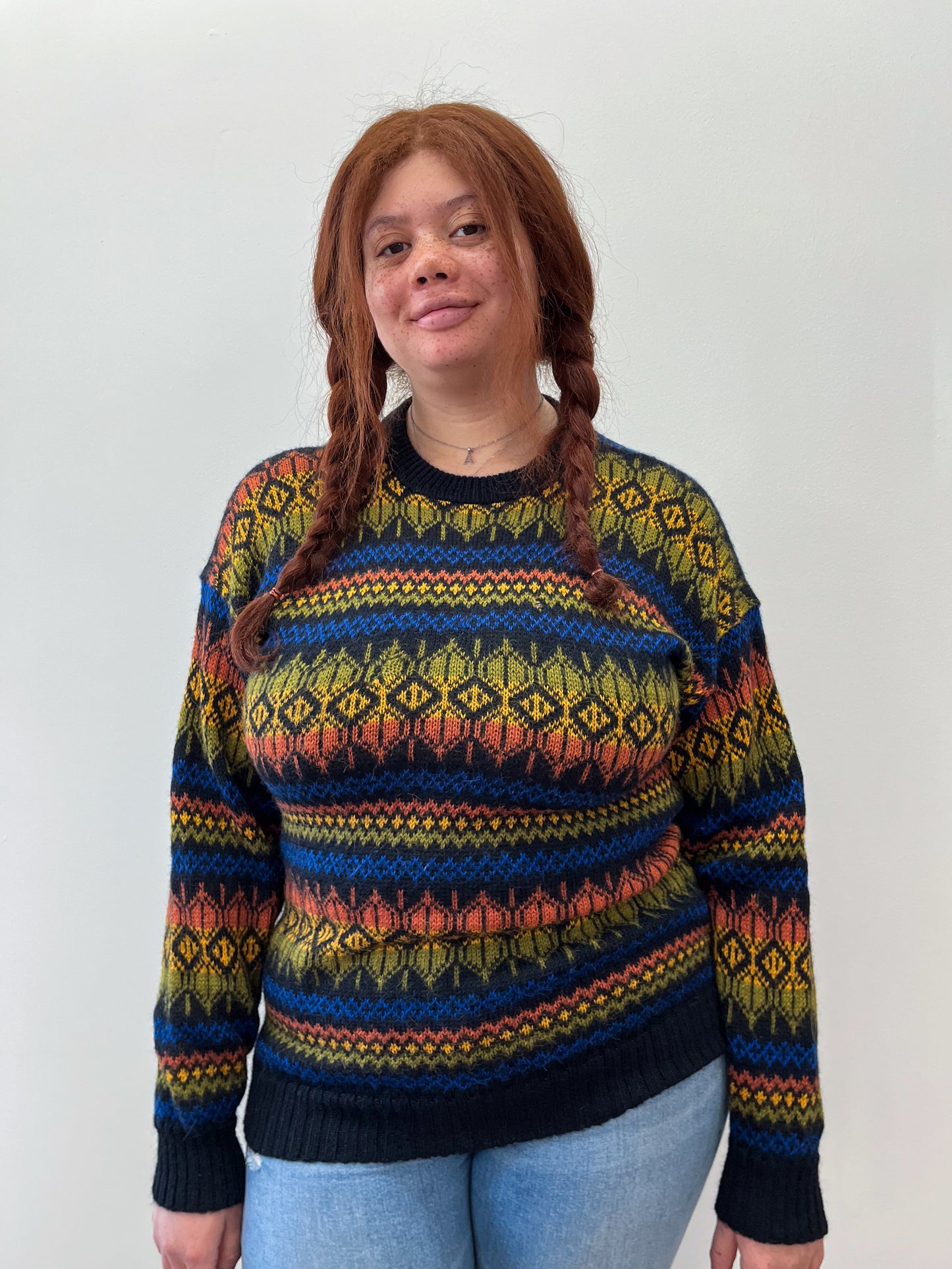 1980s Vintage Alpaca Knit Sweater Made in Peru