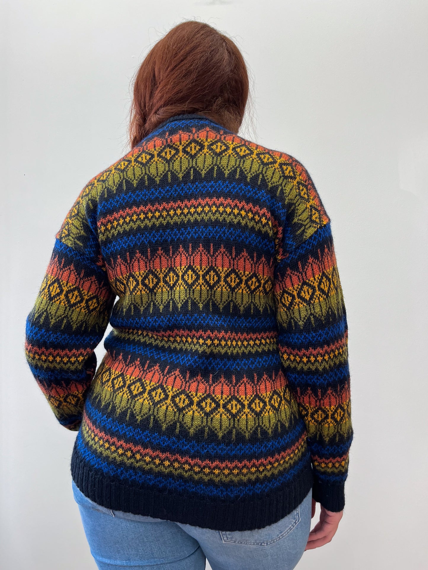 1980s Vintage Alpaca Knit Sweater Made in Peru