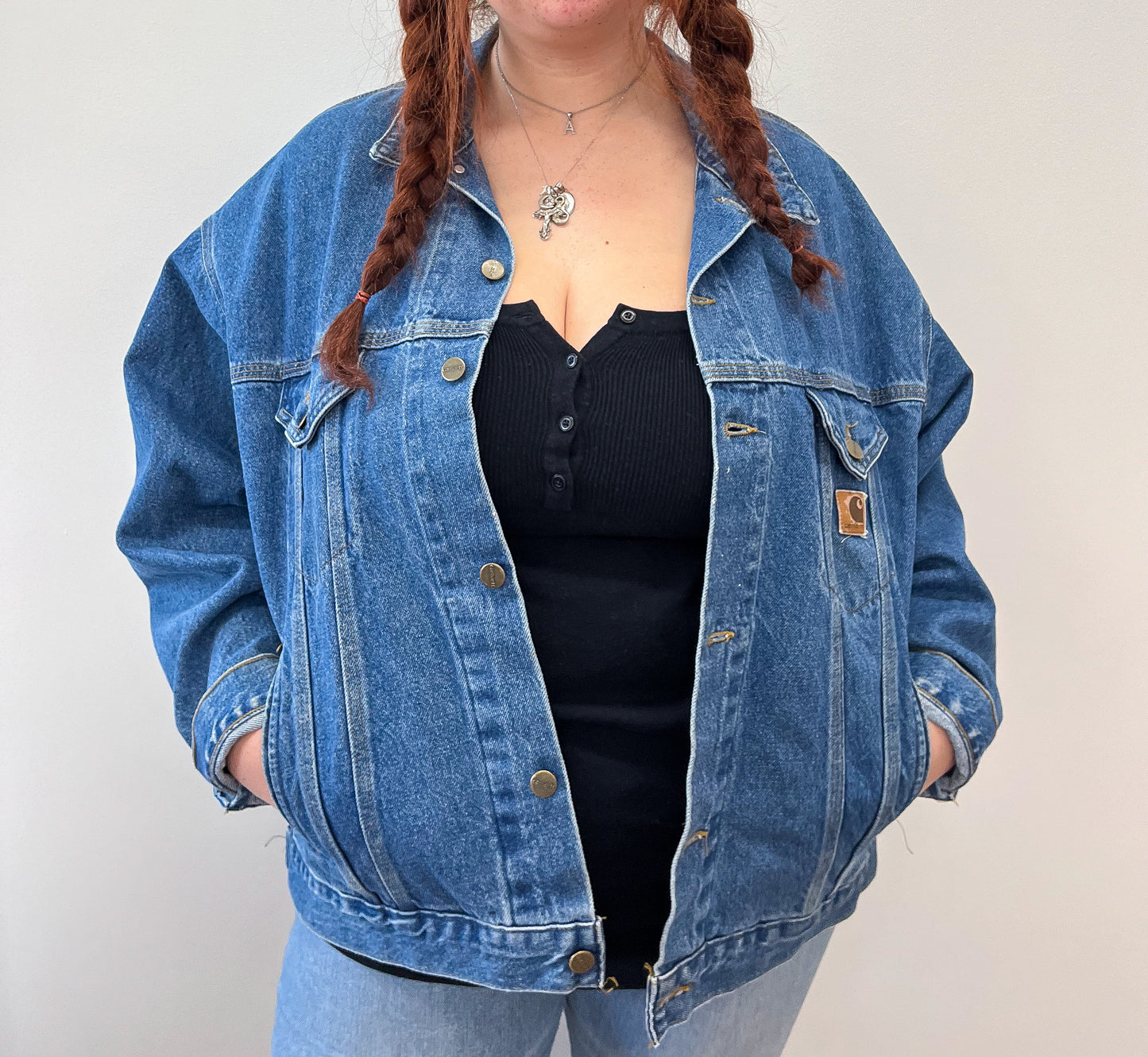 1990s Vintage Carhartt Darkstone Wash Denim Jean Jacket