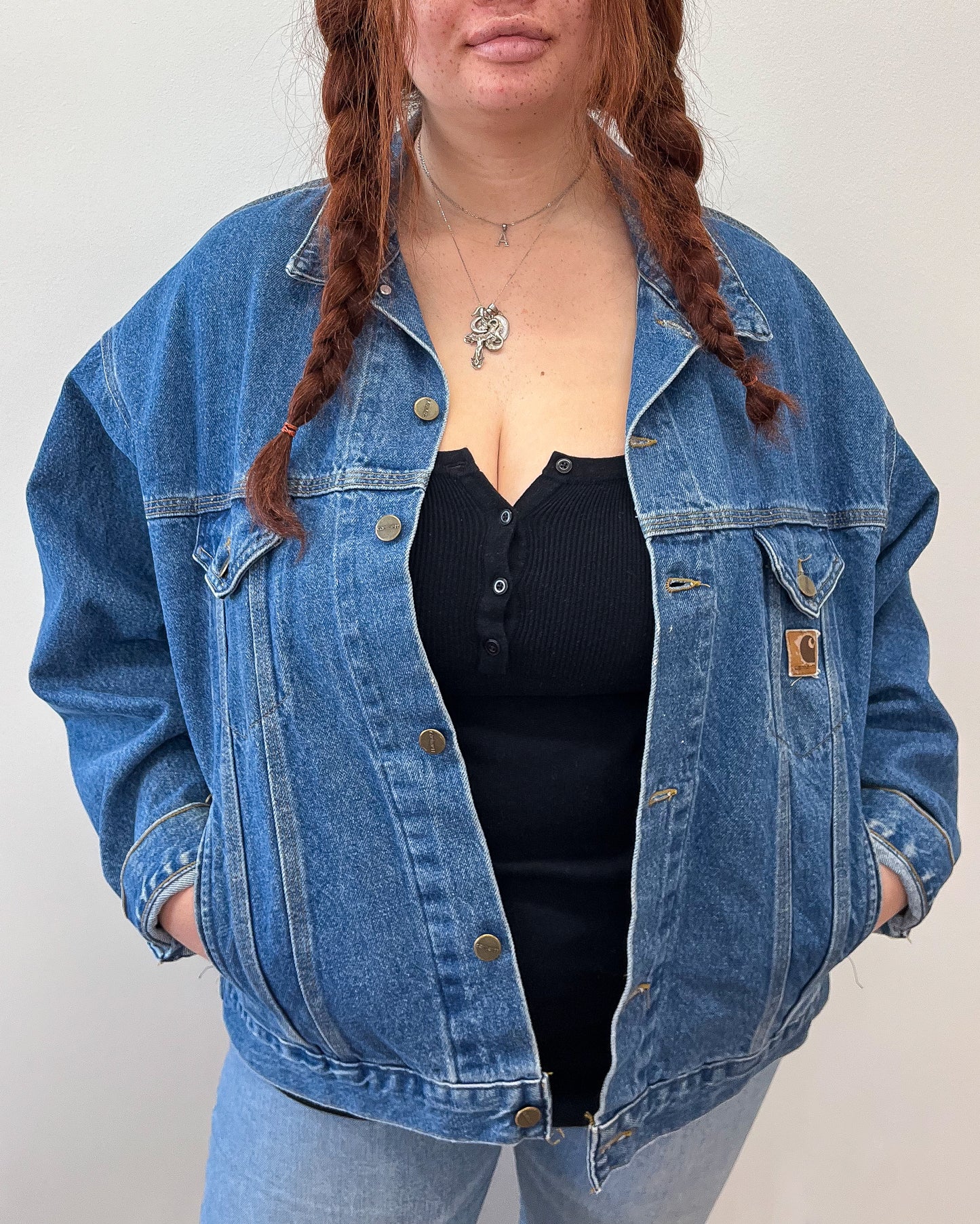 1990s Vintage Carhartt Darkstone Wash Denim Jean Jacket