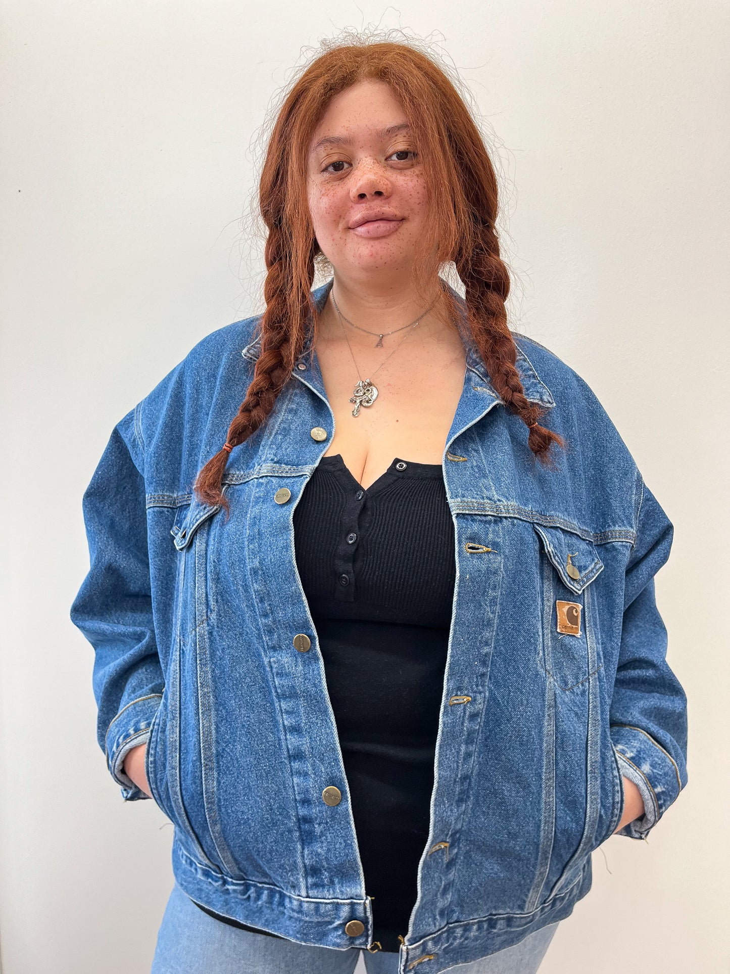 1990s Vintage Carhartt Darkstone Wash Denim Jean Jacket