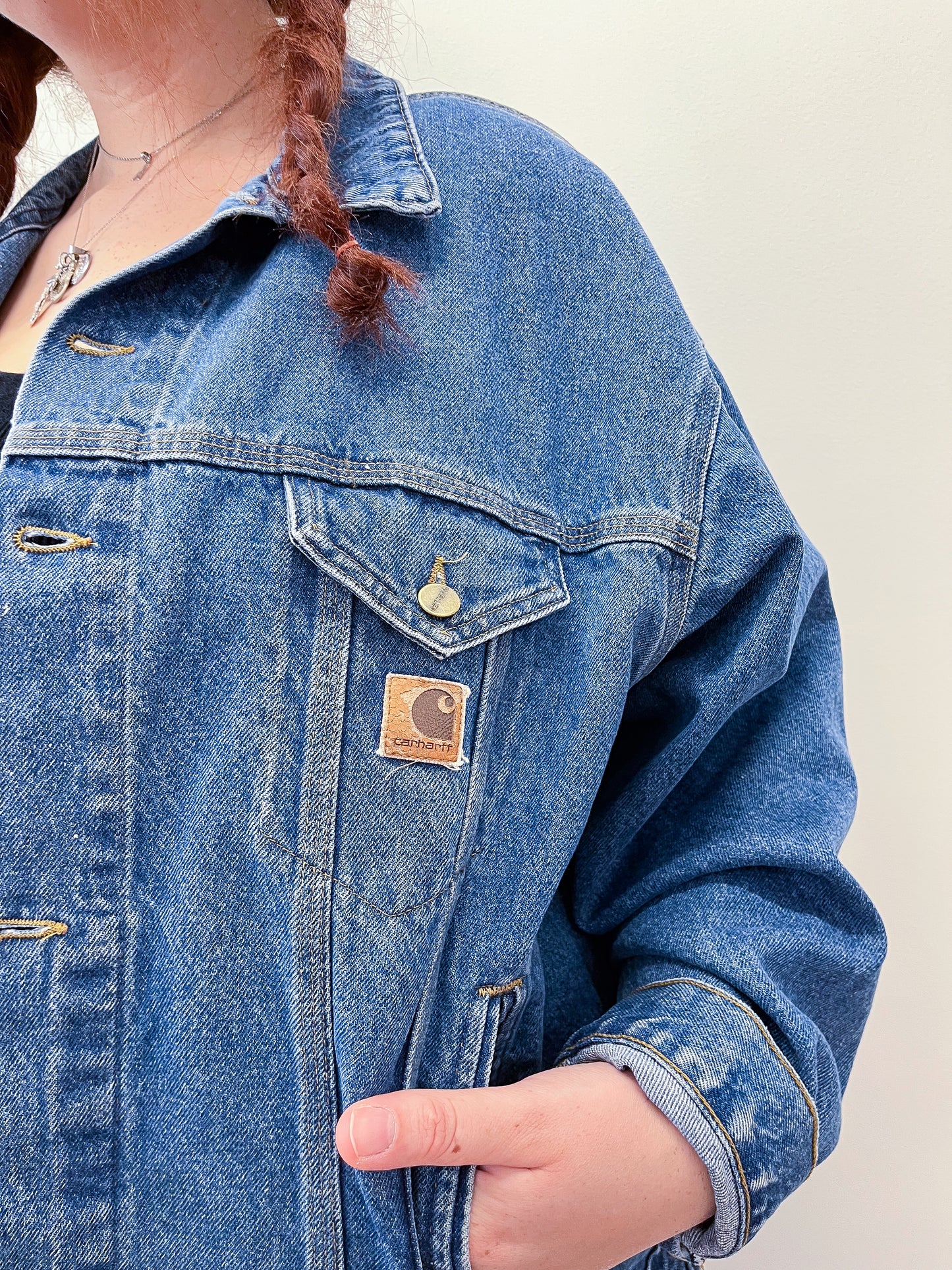 1990s Vintage Carhartt Darkstone Wash Denim Jean Jacket