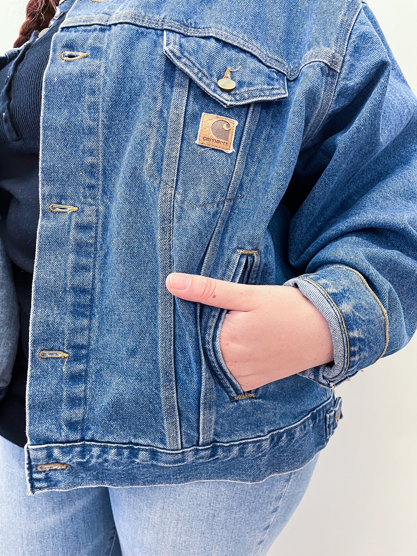 1990s Vintage Carhartt Darkstone Wash Denim Jean Jacket