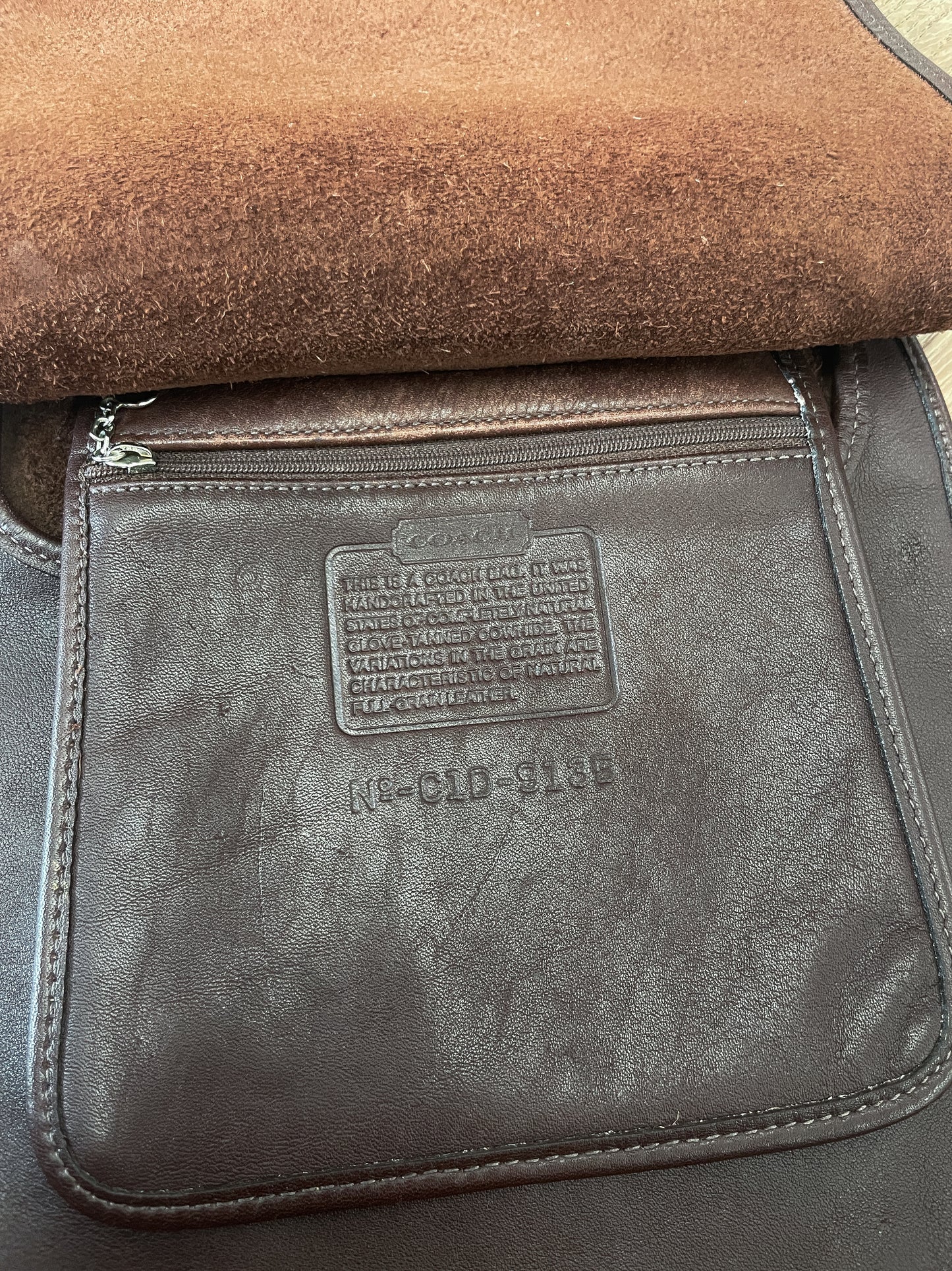 2001 Vintage COACH Chocolate Brown Slim Hippie Flap Saddle Crossbody Authentic Original Style 9135