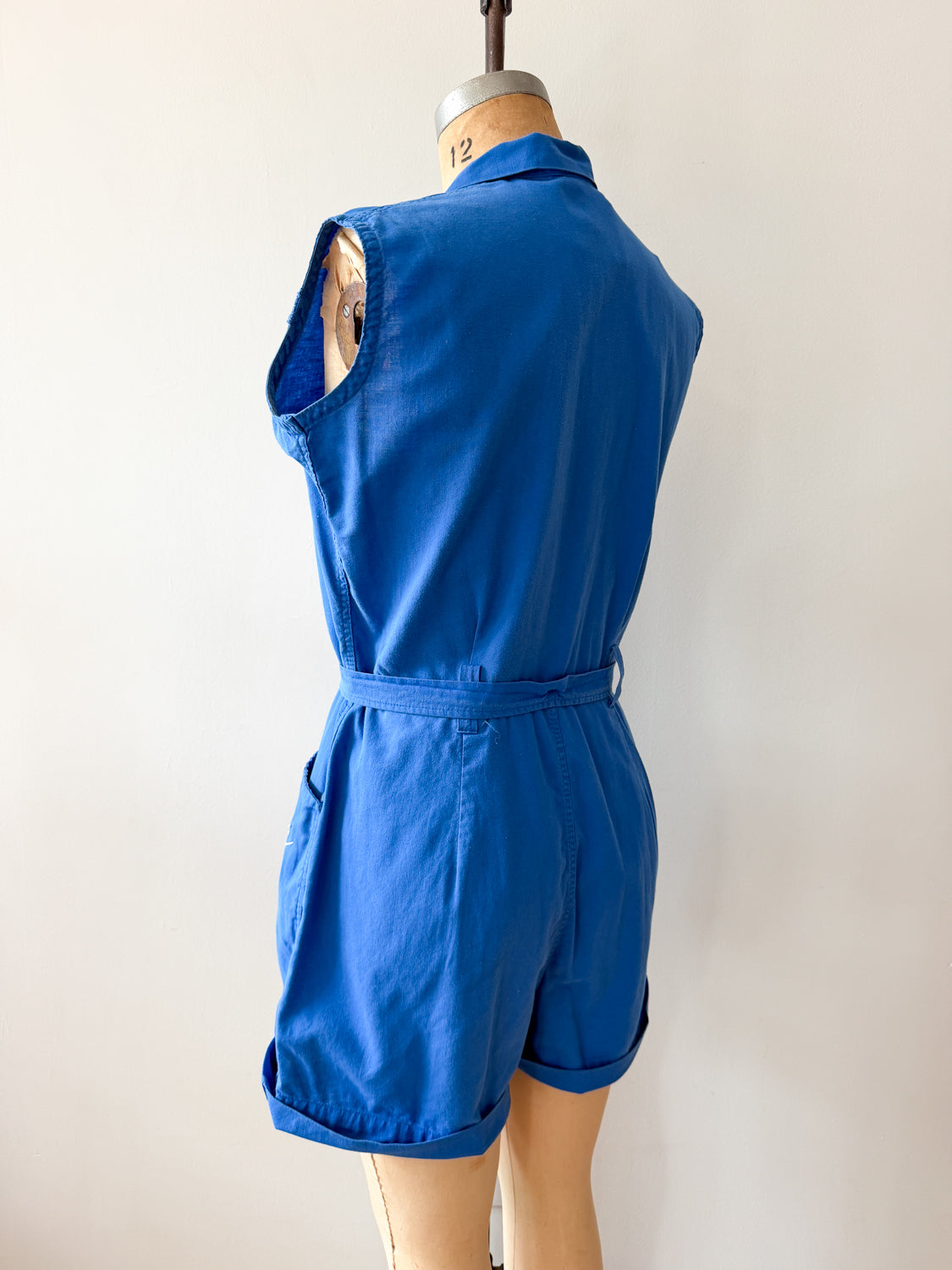 1950s Vintage Toni's Embroidered Personalized Blue Gym Uniform Romper