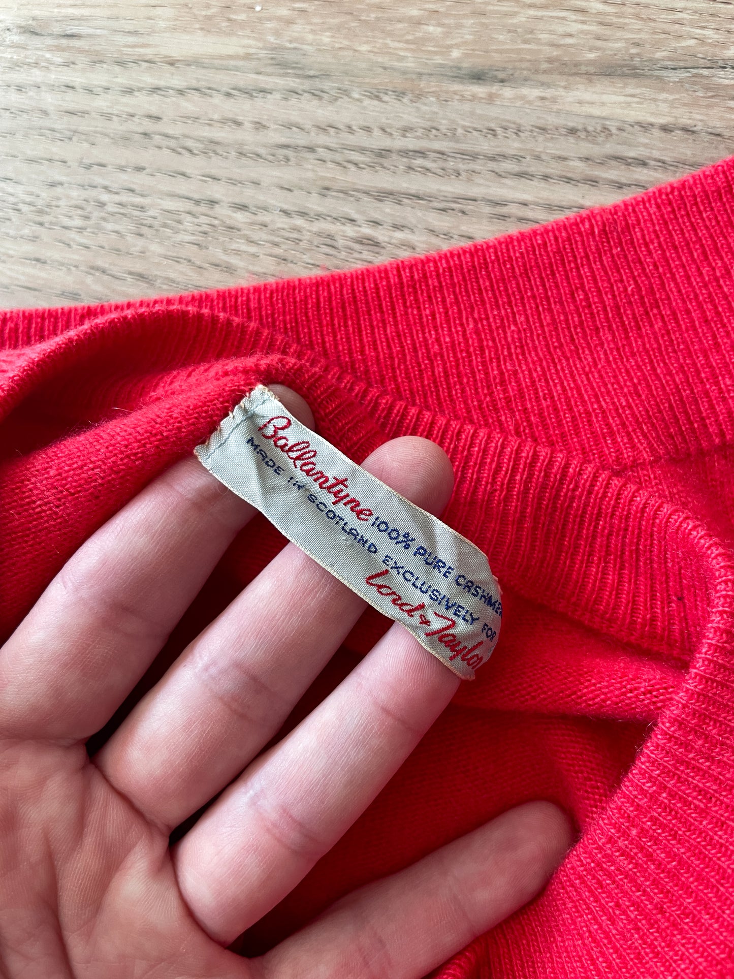 1950s Vintage Ballantyne for Lord & Taylor 100% Bright Pink Pure Cashmere Cardigan Sweater