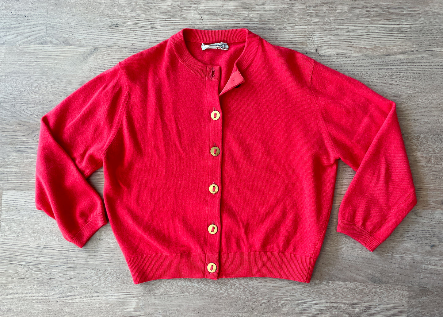 1950s Vintage Ballantyne for Lord & Taylor 100% Bright Pink Pure Cashmere Cardigan Sweater