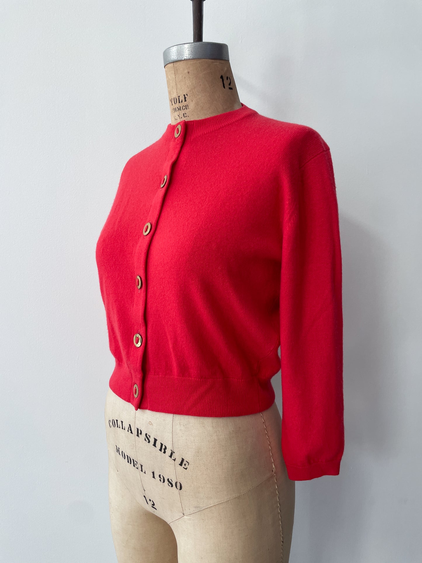 1950s Vintage Ballantyne for Lord & Taylor 100% Bright Pink Pure Cashmere Cardigan Sweater