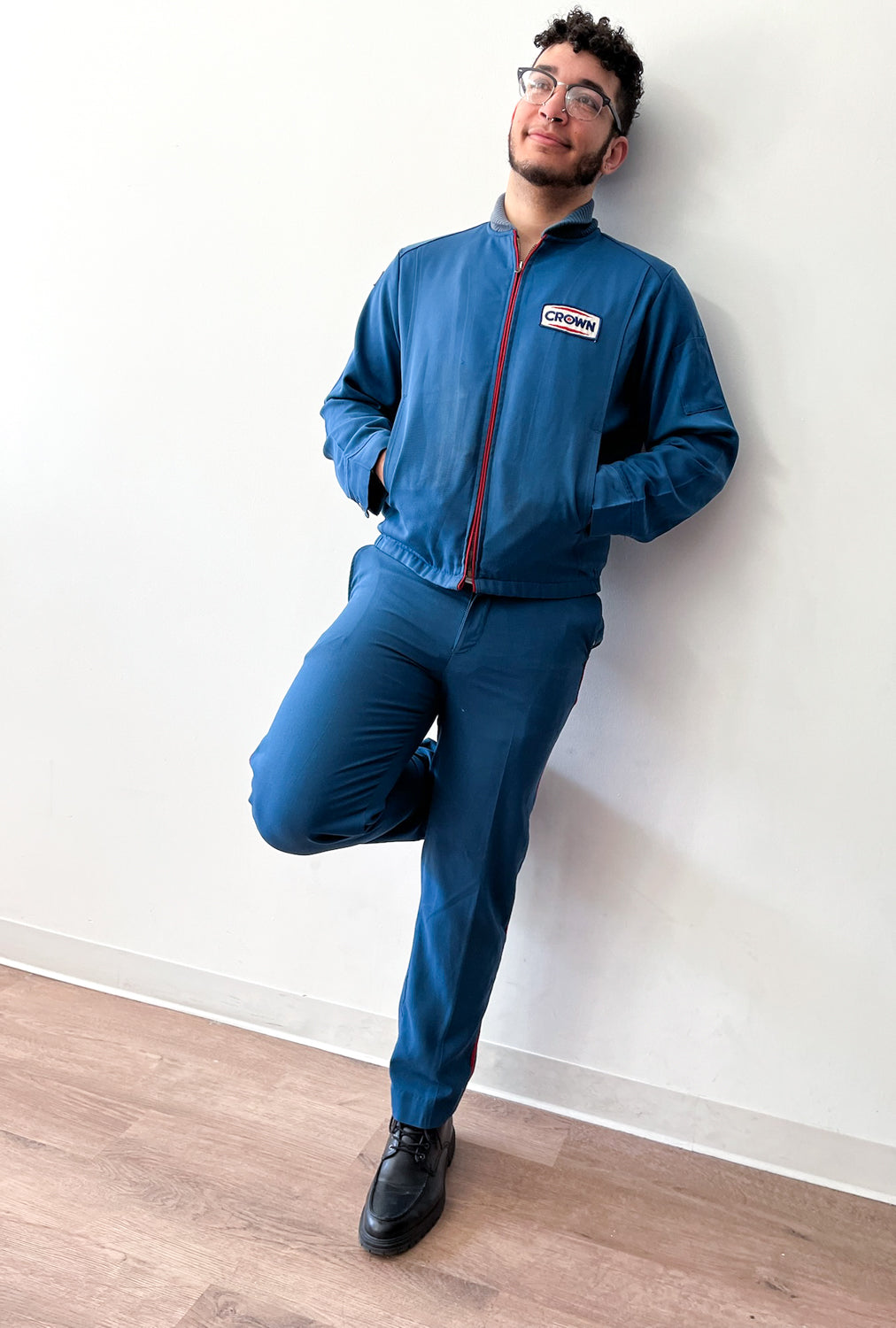 1950s Vintage Crown Gas Station Attendant Jacket and Pants Set