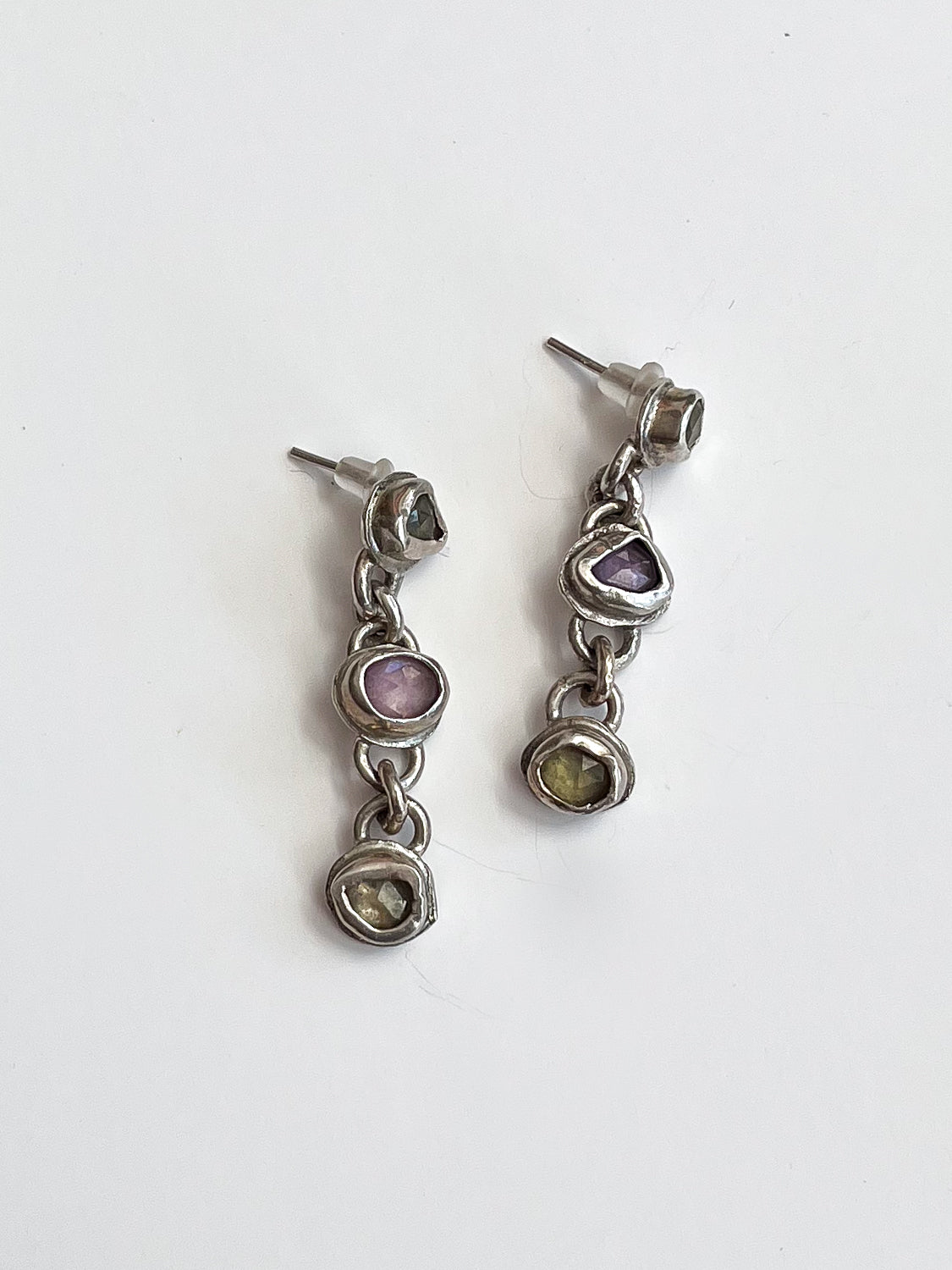 Triple Sapphire Dangle Earrings | Trinity Barbara