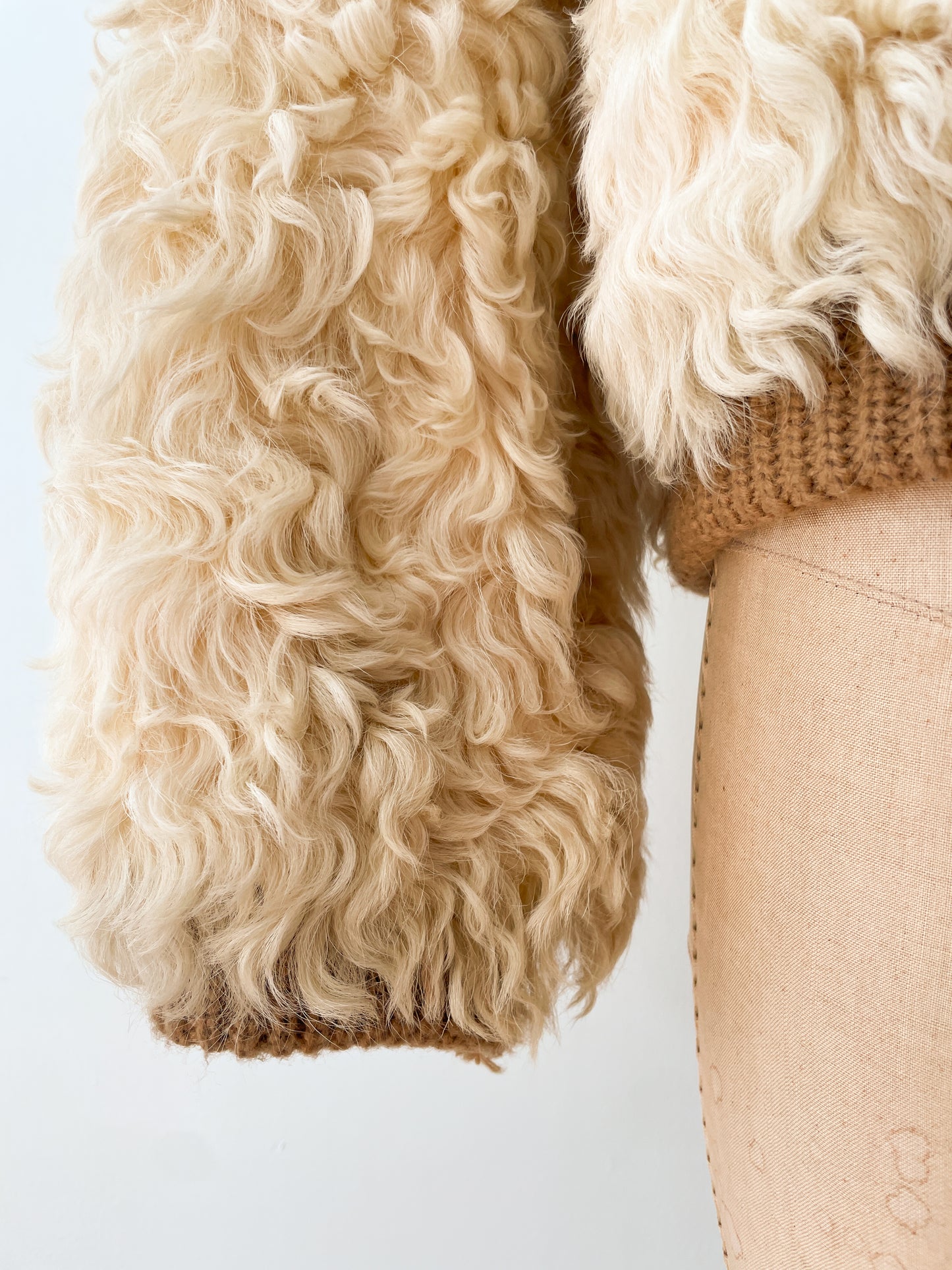 1970s Vintage Curly Mongolian Lamb Short Jacket by Jacobson's