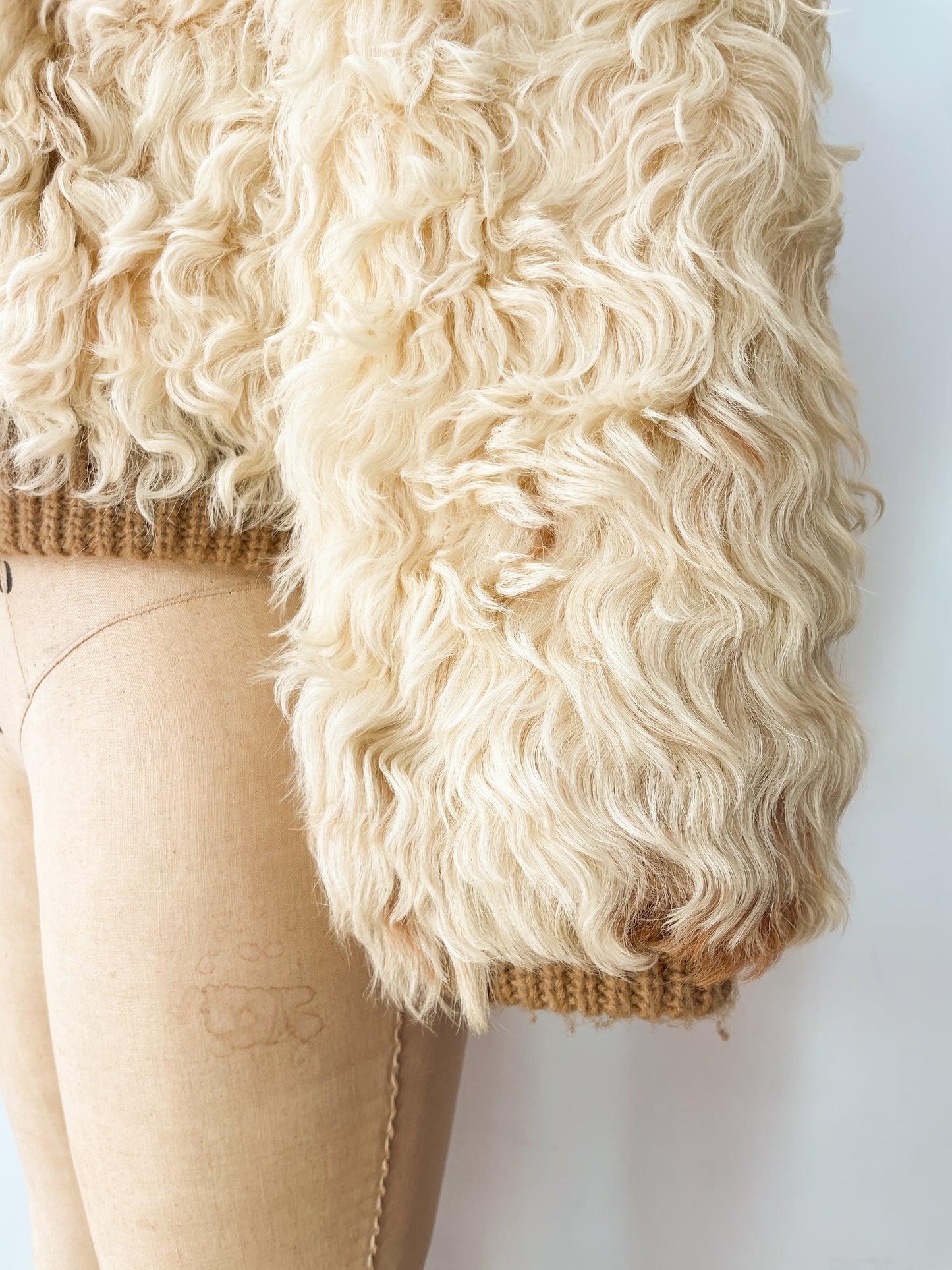 1970s Vintage Curly Mongolian Lamb Short Jacket by Jacobson's