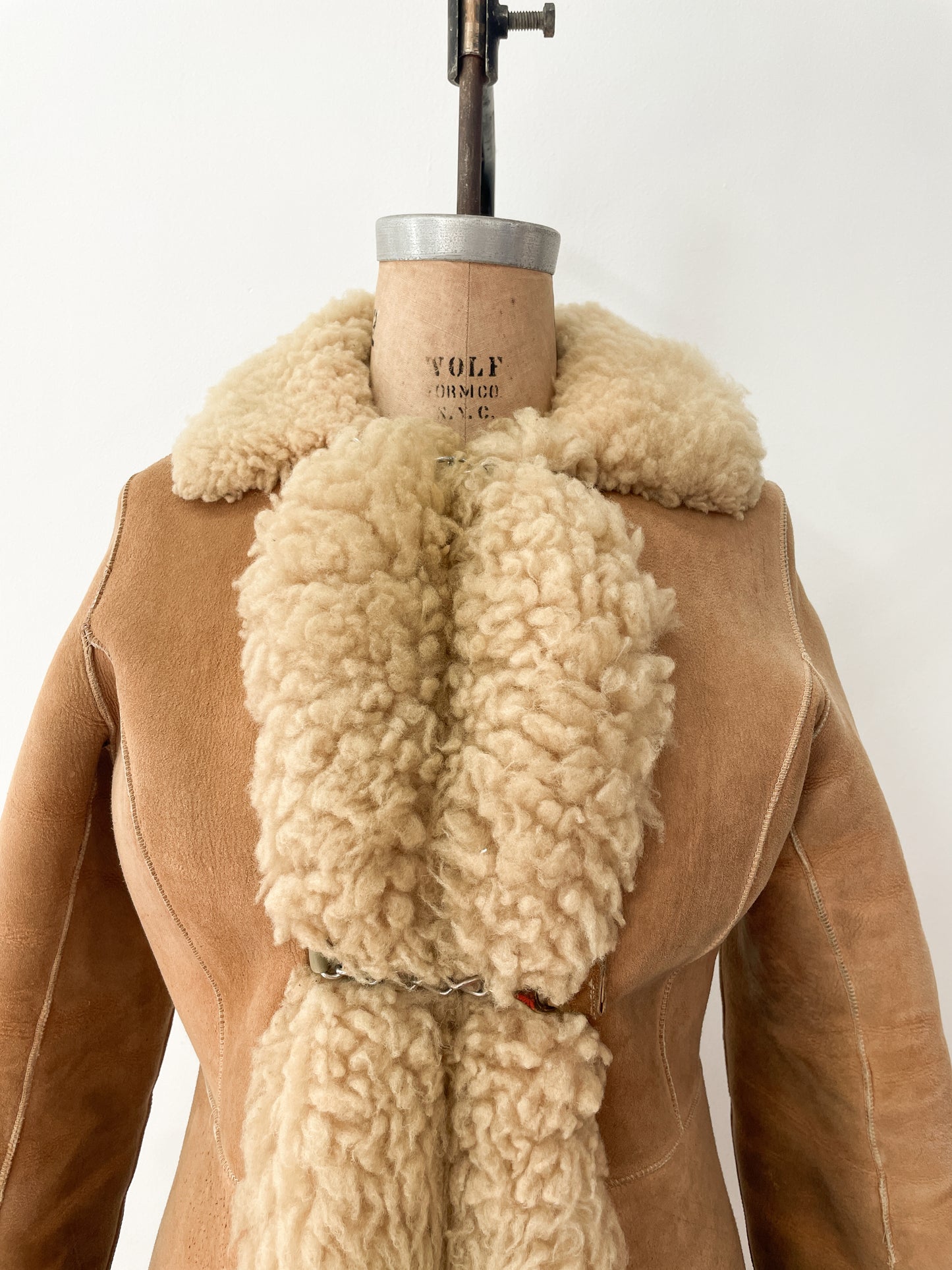 1970s Vintage Stunning Shearling Penny Lane Suede Leather Coat