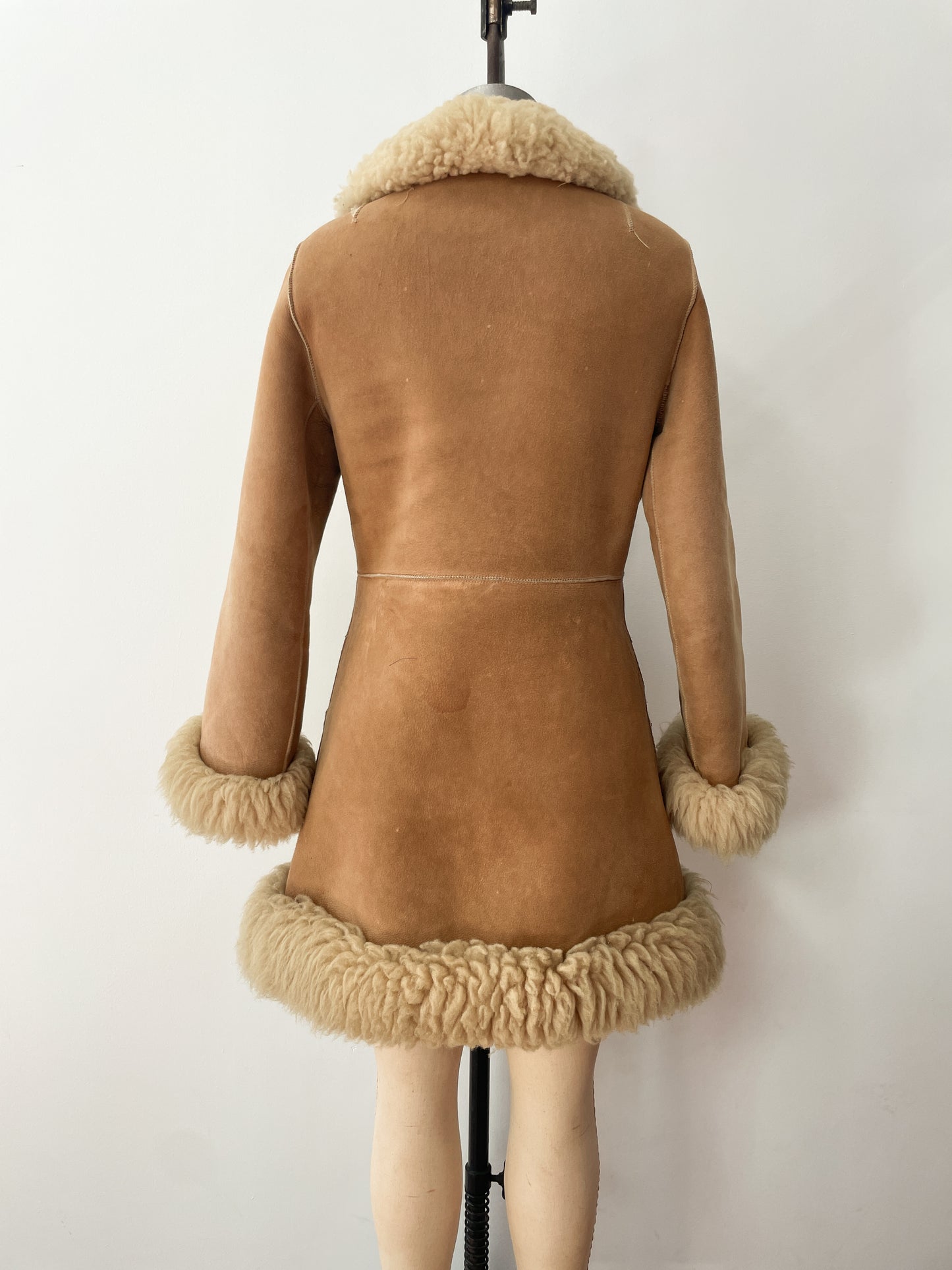 1970s Vintage Stunning Shearling Penny Lane Suede Leather Coat