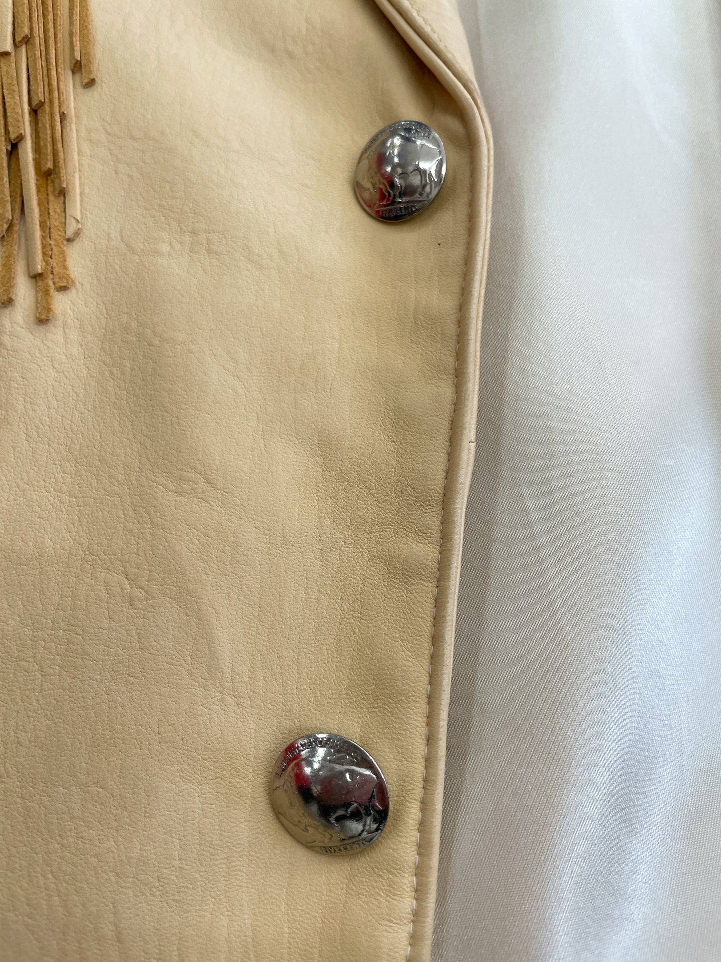 1980s Vintage Soft Tan Leather Fringe Men's Blazer