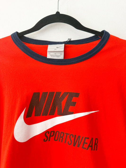 1990s Vintage Nike Swoosh Sport XL Ringer Tee