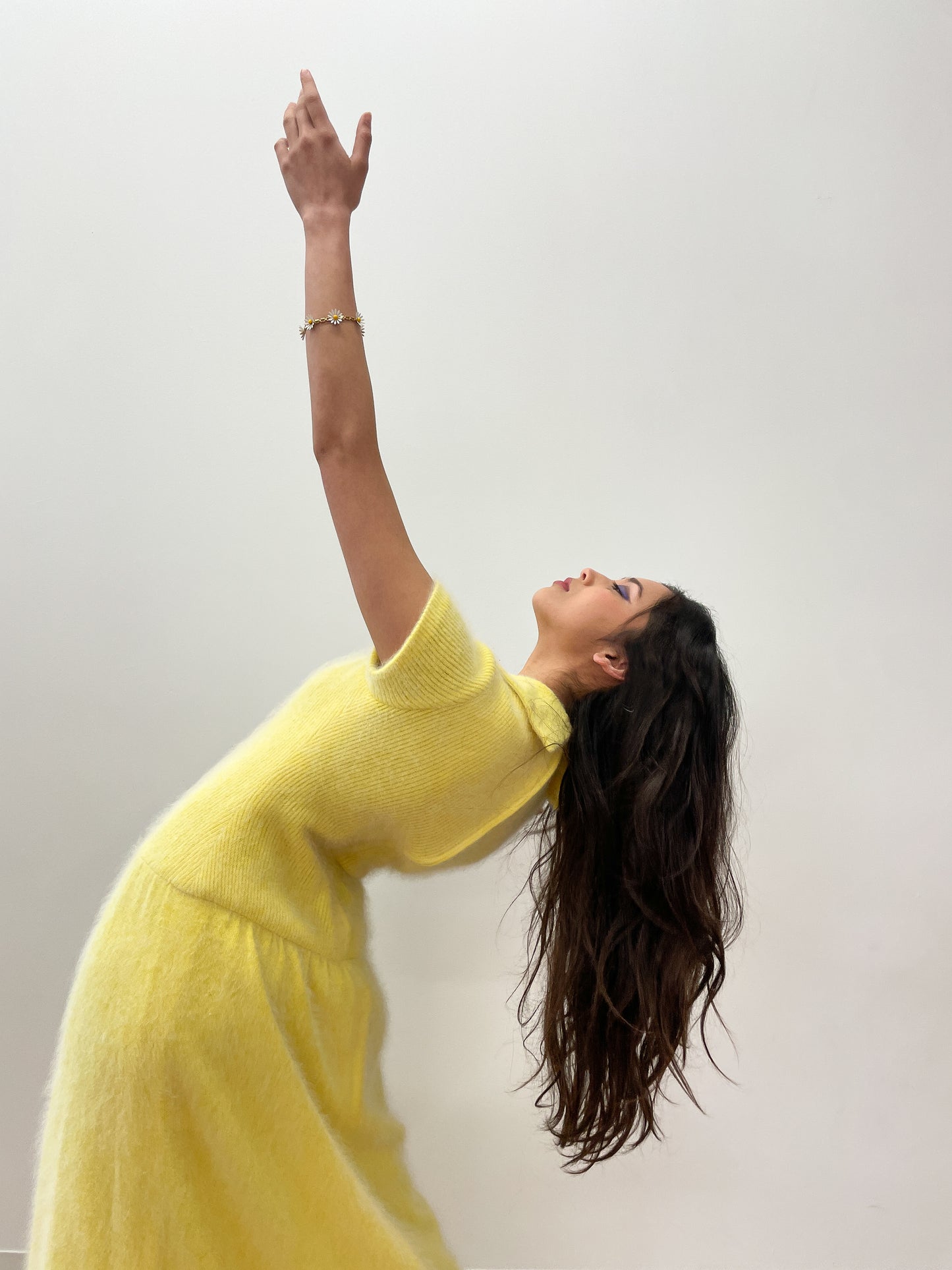 1960s Vintage R.S.V.P. for Neiman Marcus Butter Yellow Angora Fur Maxi Dress