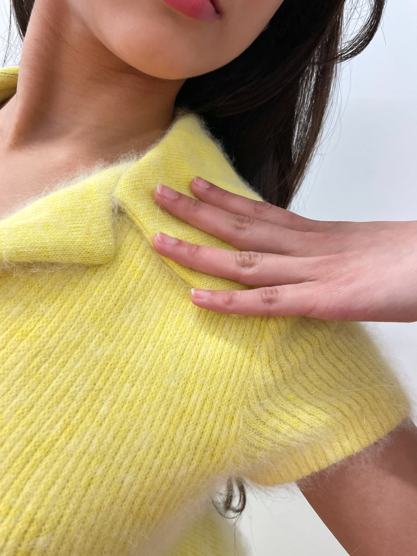 1960s Vintage R.S.V.P. for Neiman Marcus Butter Yellow Angora Fur Maxi Dress