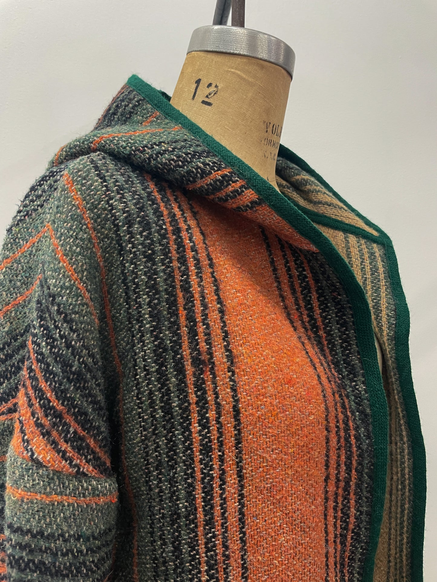 1970s Vintage Striped Woven Light Jacket with Hood