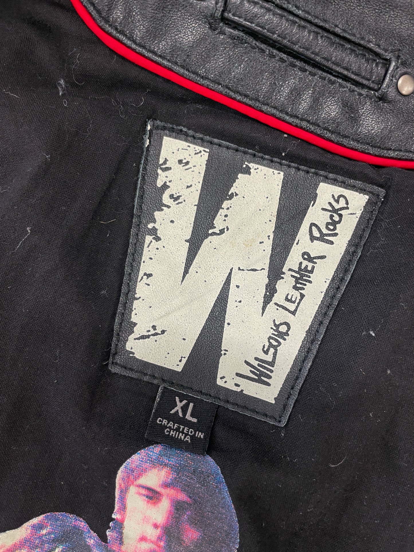 2000s Y2K Wilson's Leather Rocks The Who Leather Motorcycle Cafe Racer Biker Jacket