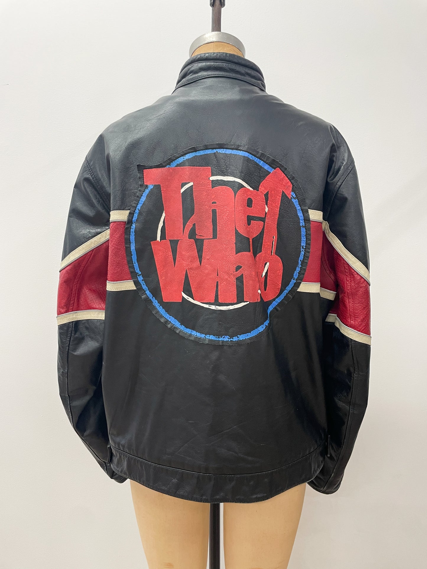 2000s Y2K Wilson's Leather Rocks The Who Leather Motorcycle Cafe Racer Biker Jacket