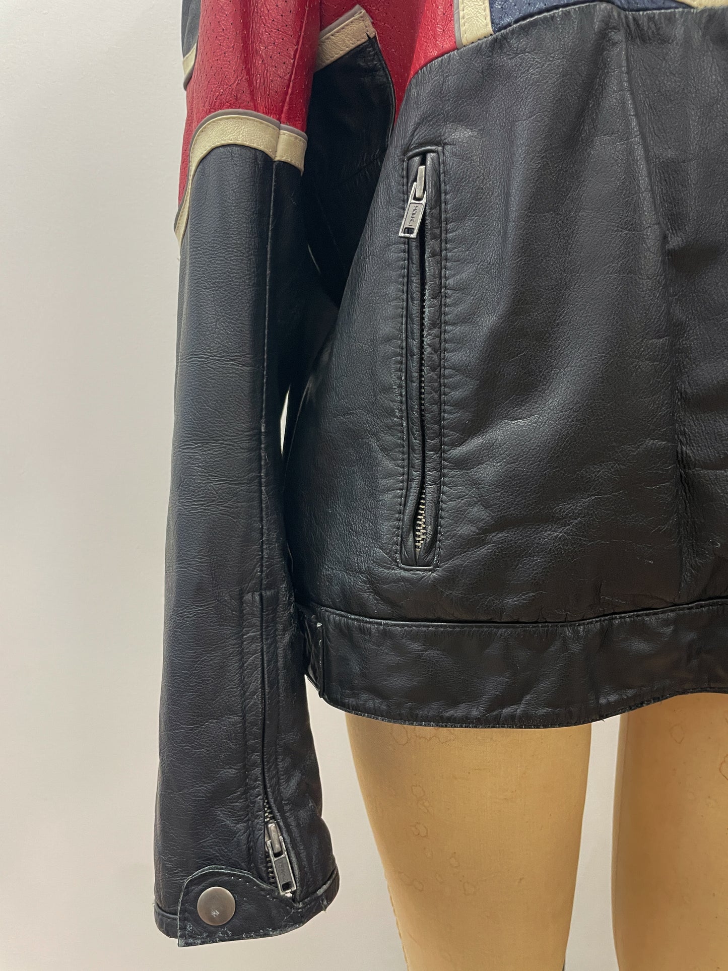 2000s Y2K Wilson's Leather Rocks The Who Leather Motorcycle Cafe Racer Biker Jacket