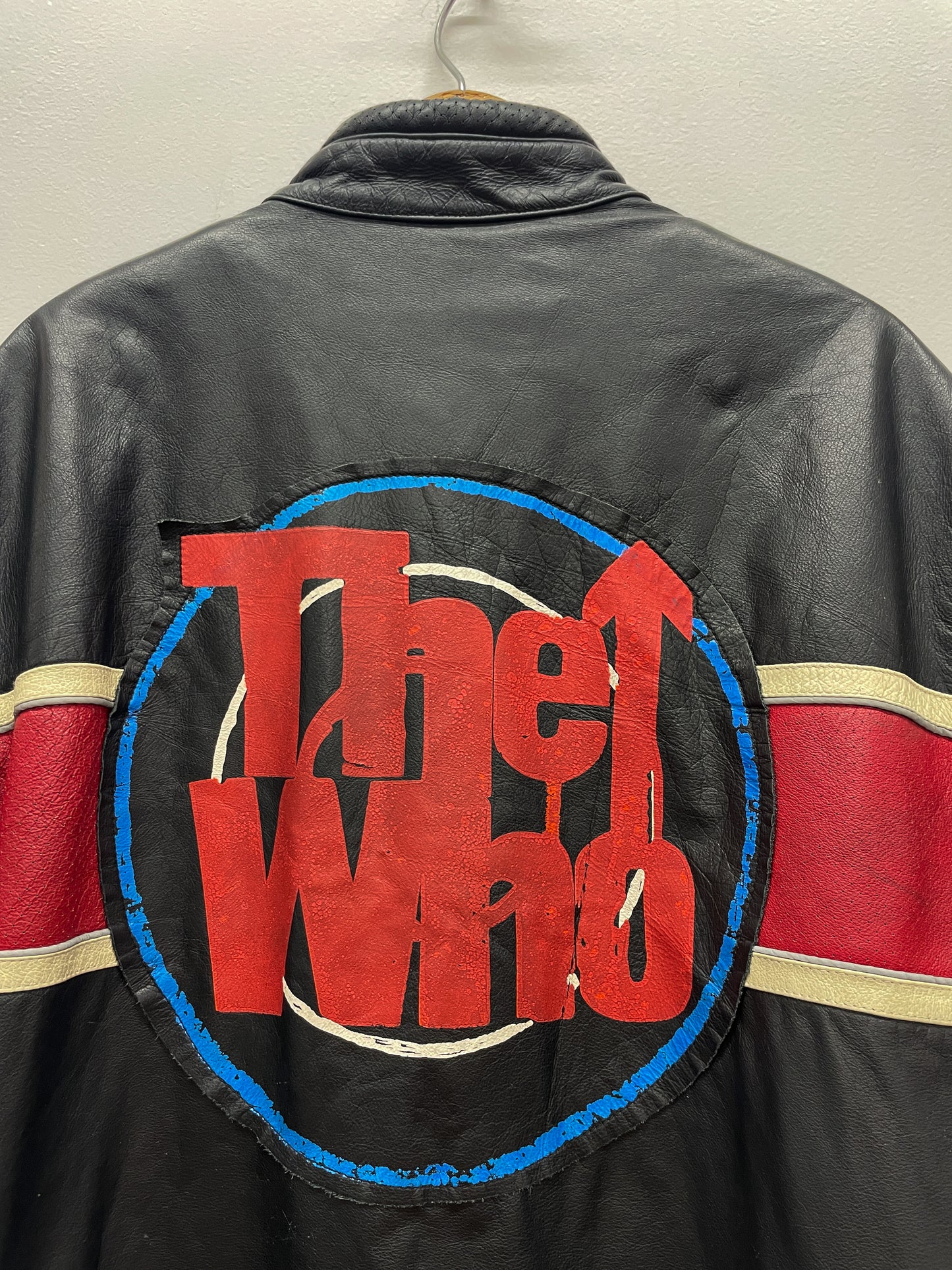 2000s Y2K Wilson's Leather Rocks The Who Leather Motorcycle Cafe Racer Biker Jacket