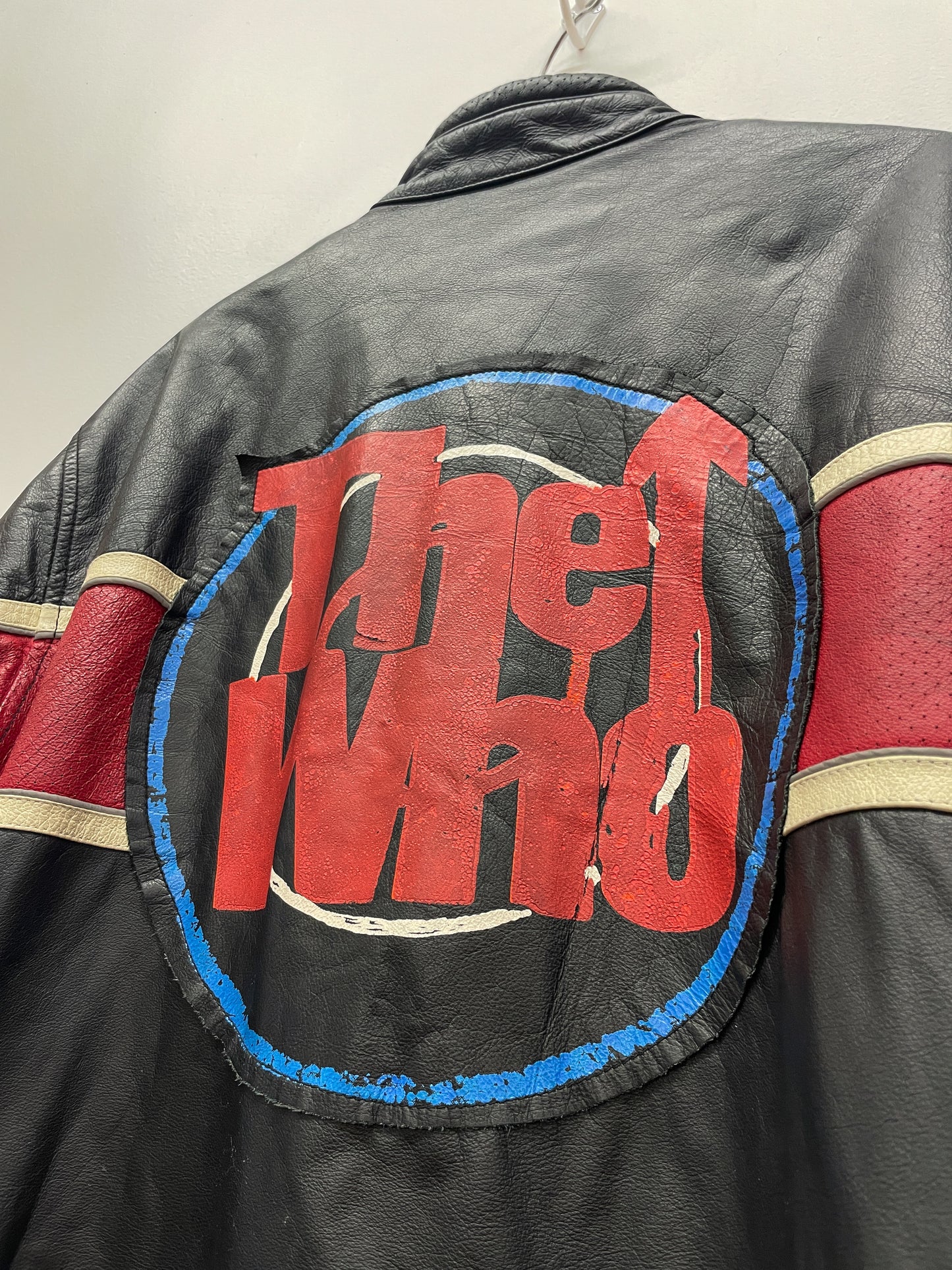 2000s Y2K Wilson's Leather Rocks The Who Leather Motorcycle Cafe Racer Biker Jacket